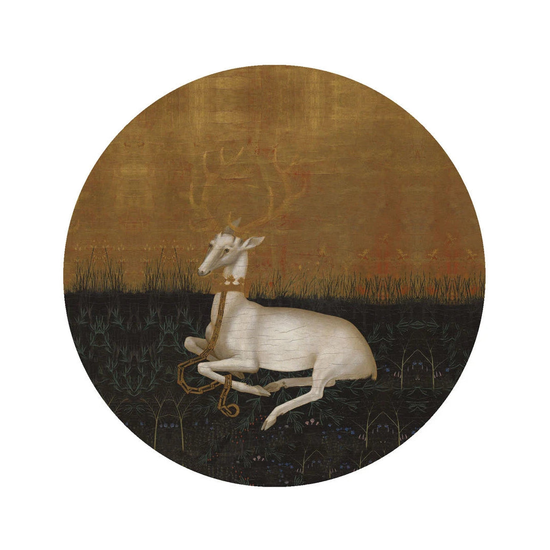 Circular Mural DOTS - MAJESTIC REST gold with green