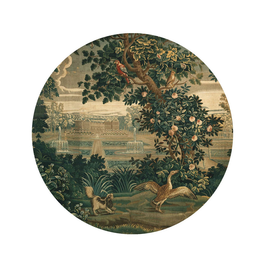 Circular Mural DOTS - VINTAGE GARDEN ARRAS green