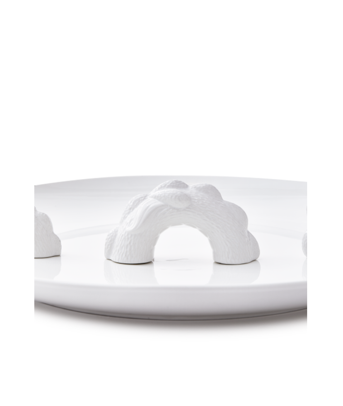 Decorative plate DRAGON white