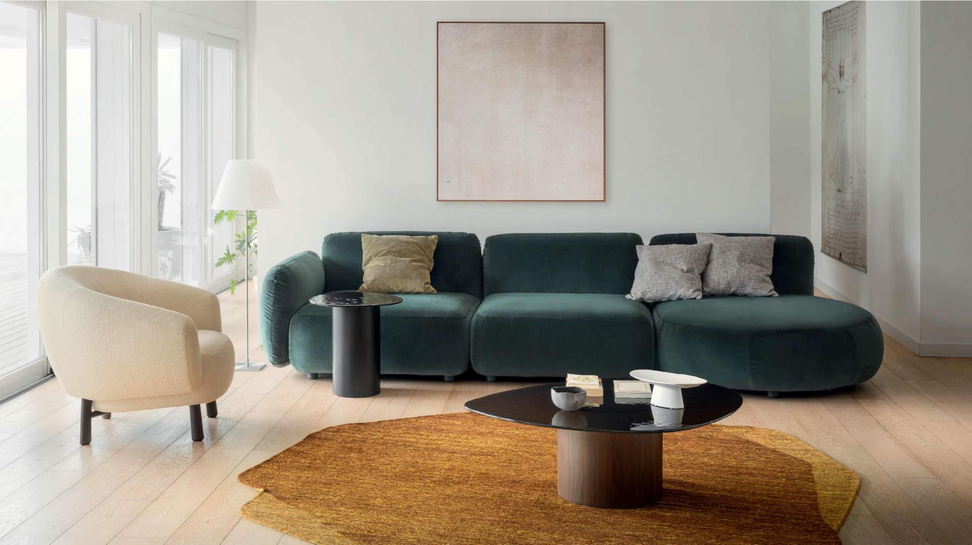 Dywan okrągły ROCHE ochra Calligaris Eye on Design