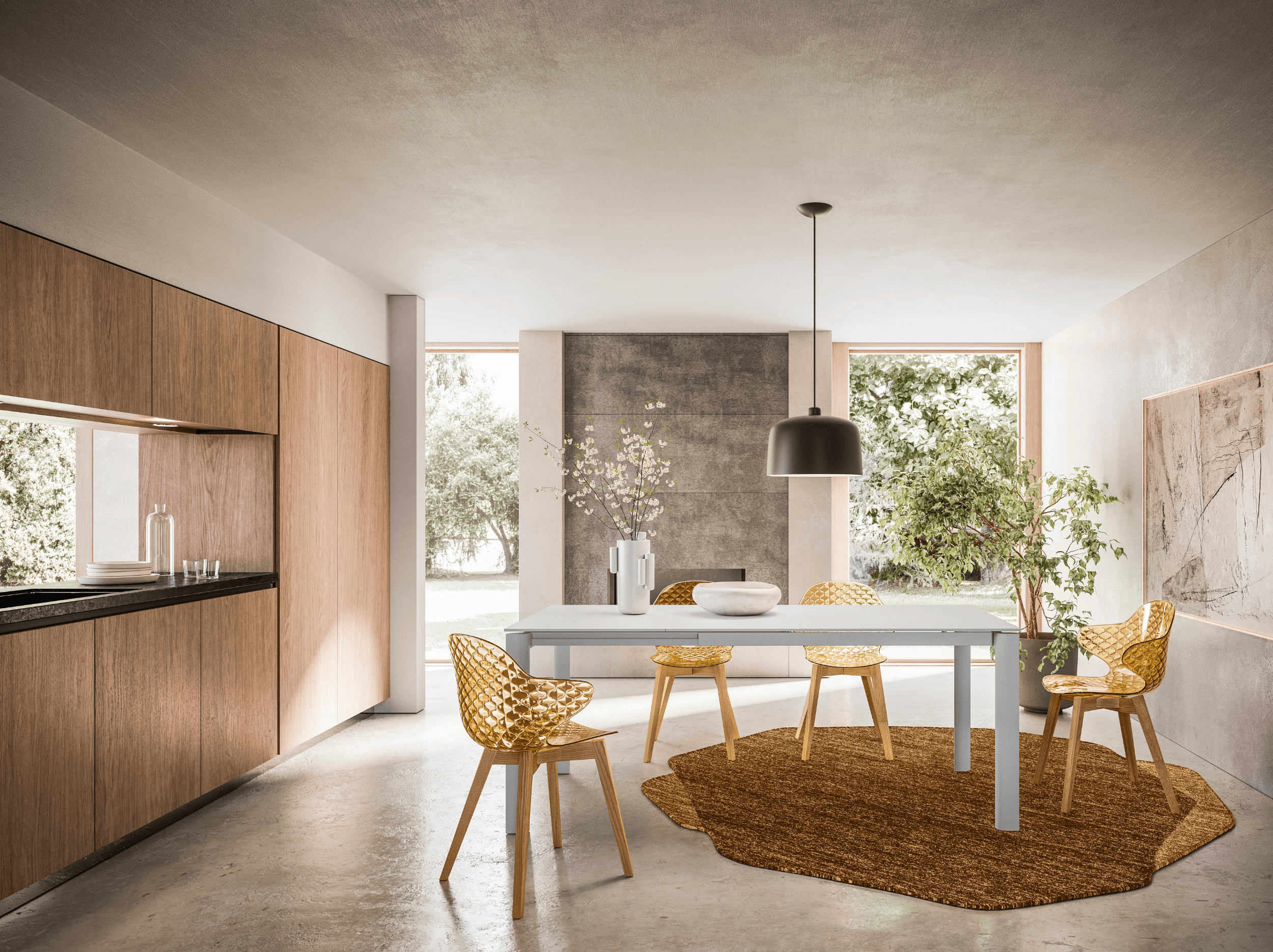 Dywan okrągły ROCHE ochra Calligaris Eye on Design