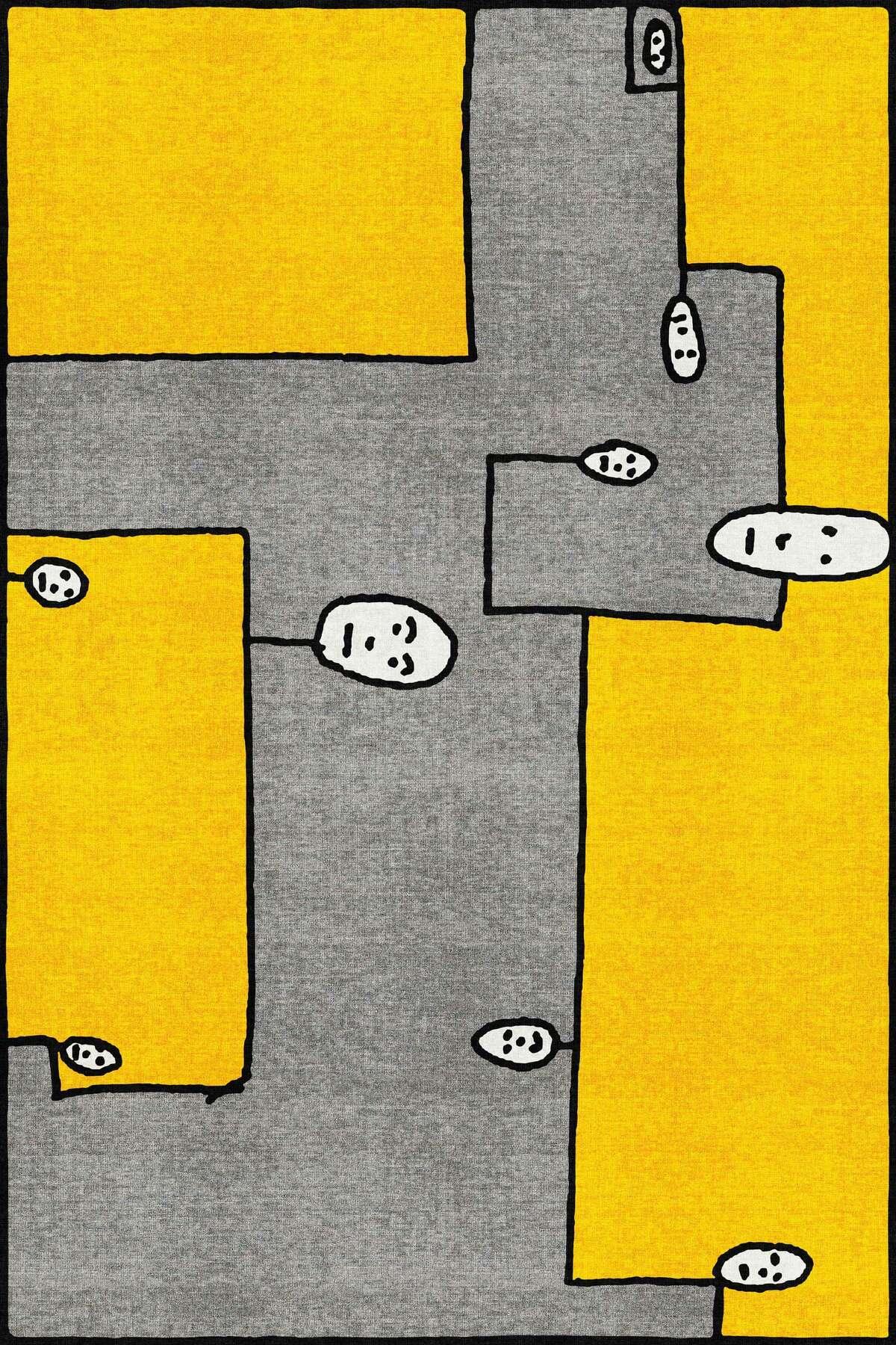 Dywan prostokątny DOG żółty Qeeboo Eye on Design