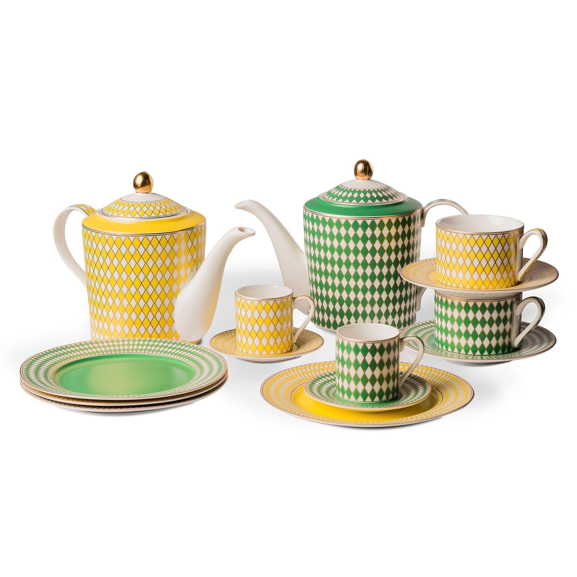 Dzbanek na herbatę CHESS żółty Pols Potten Eye on Design