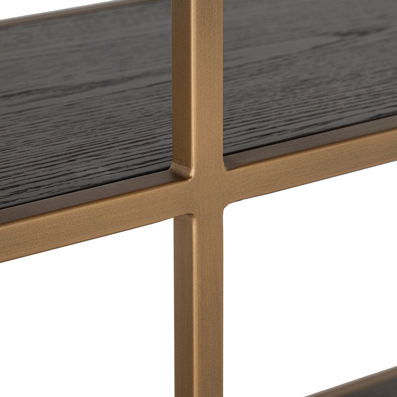 Regál CARTER dubová dyha so zlatým rámom