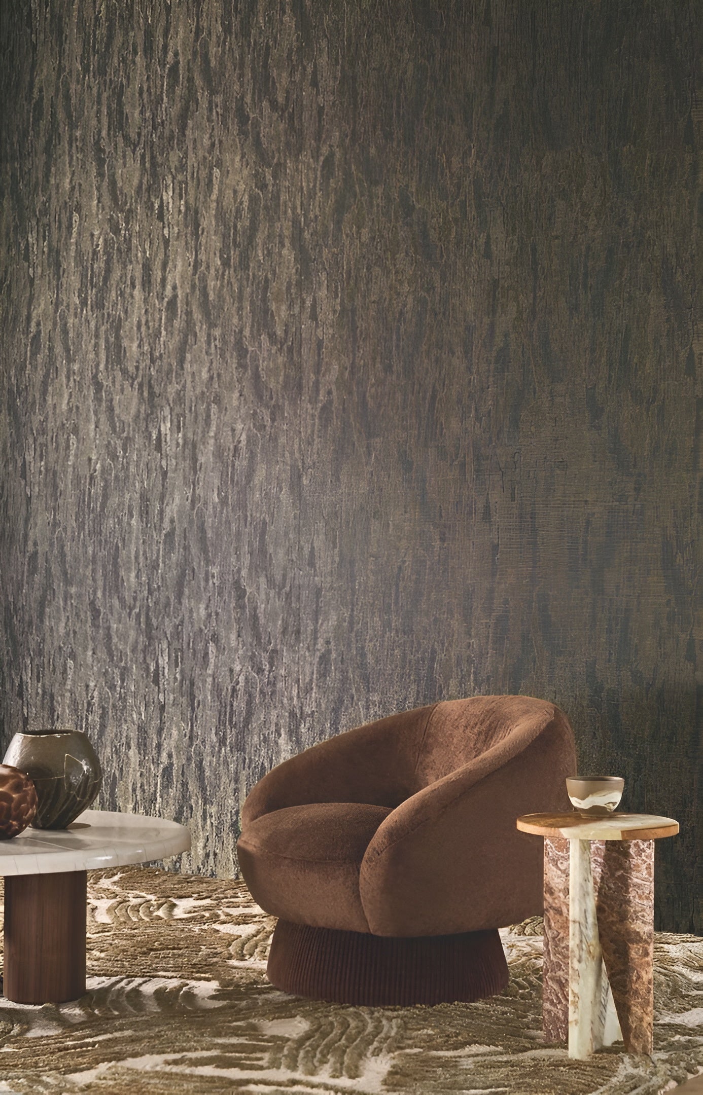 Textile wallpaper semi-smooth with gloss PALATINO - PIERRE BLEUE blue