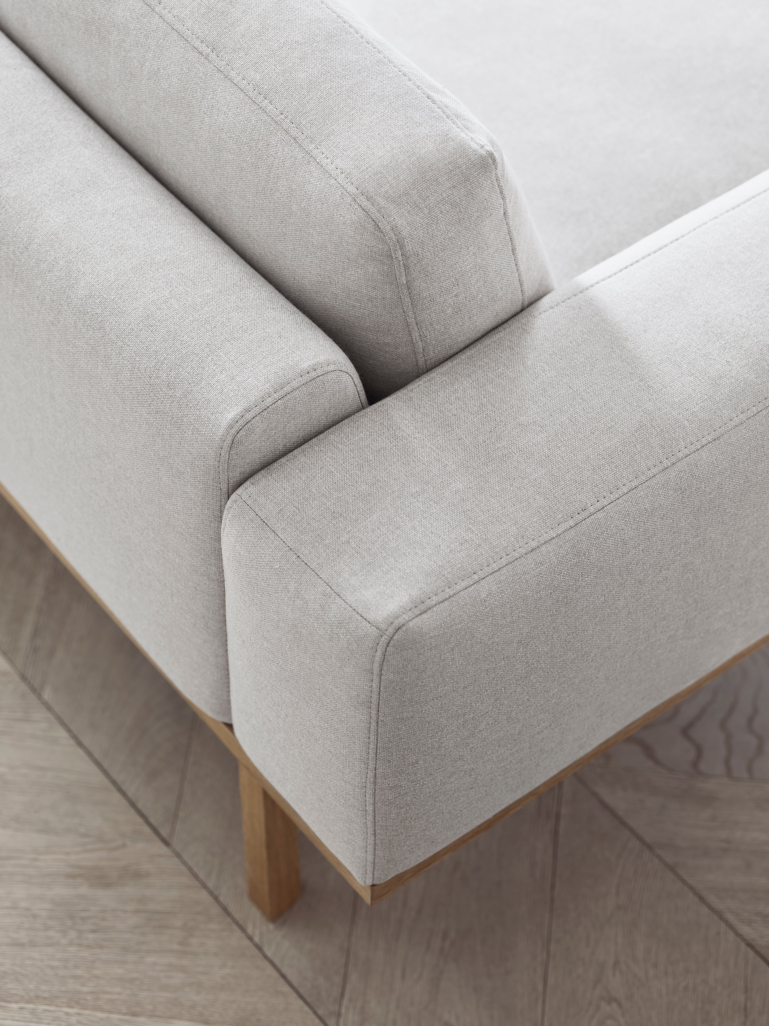 3-person sofa Elton base of bleached oak wood