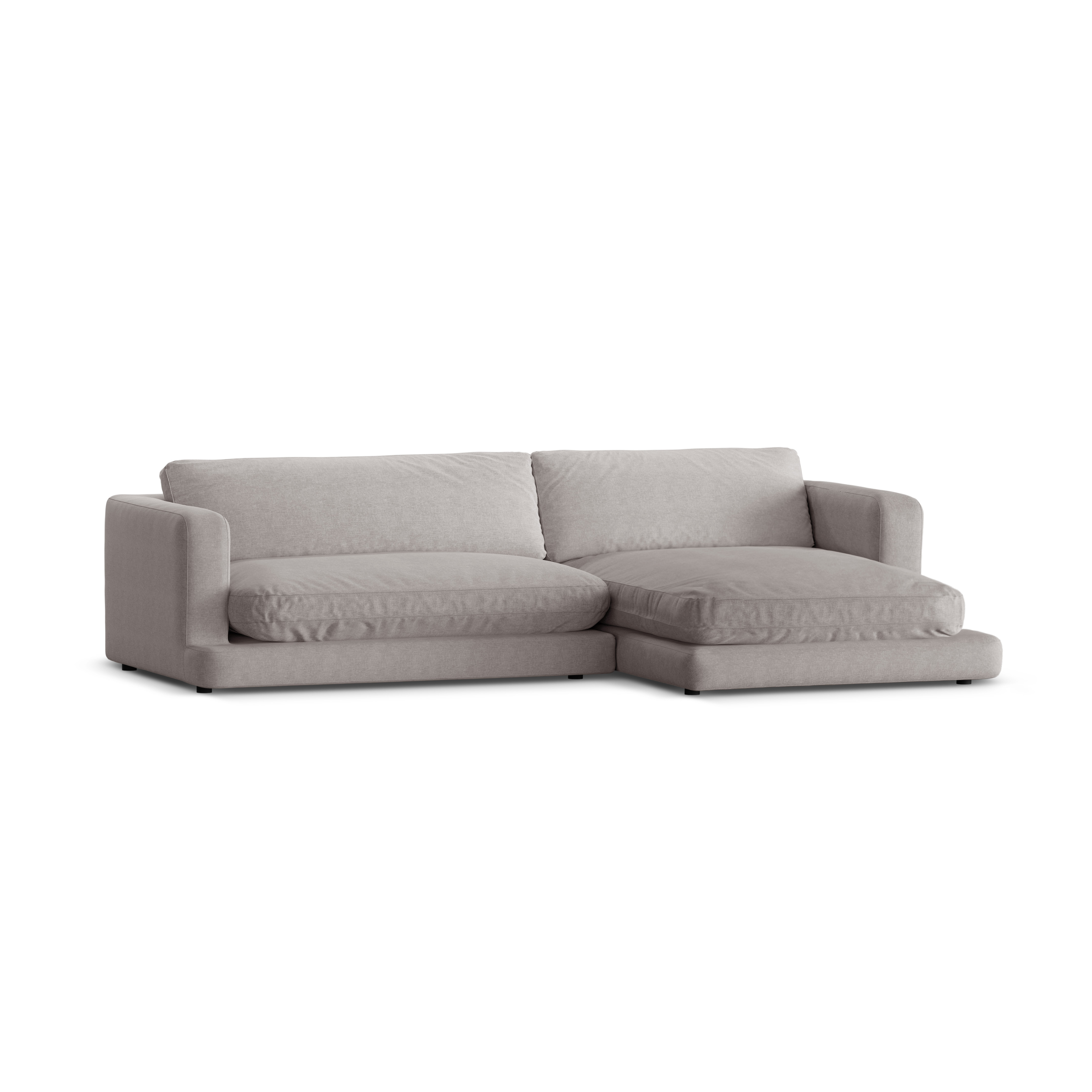 Right-sided corner sofa DAPHNE warm gray chenille