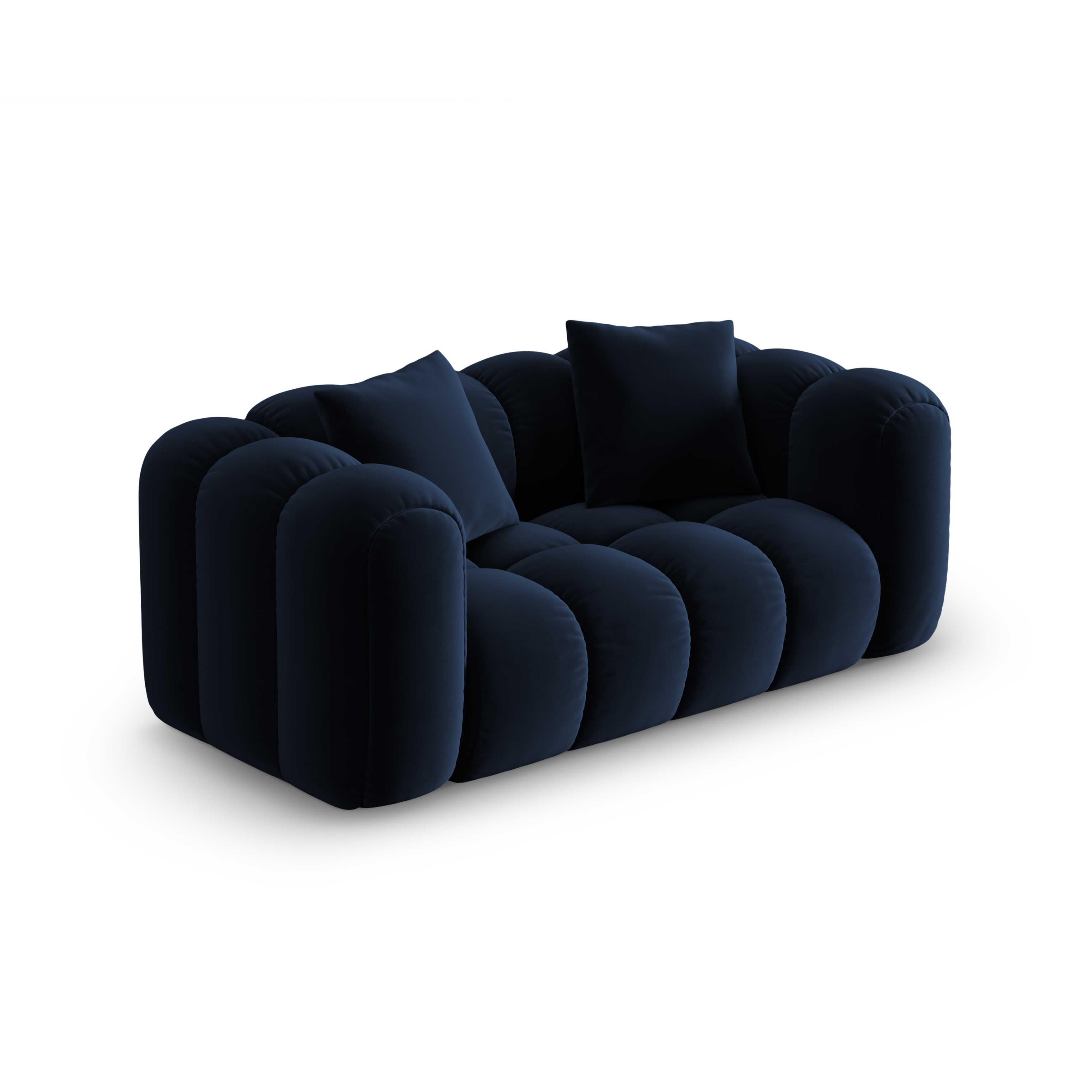 Sofa z jemného velúru pre 2 osoby ASTRO kráľovská modrá