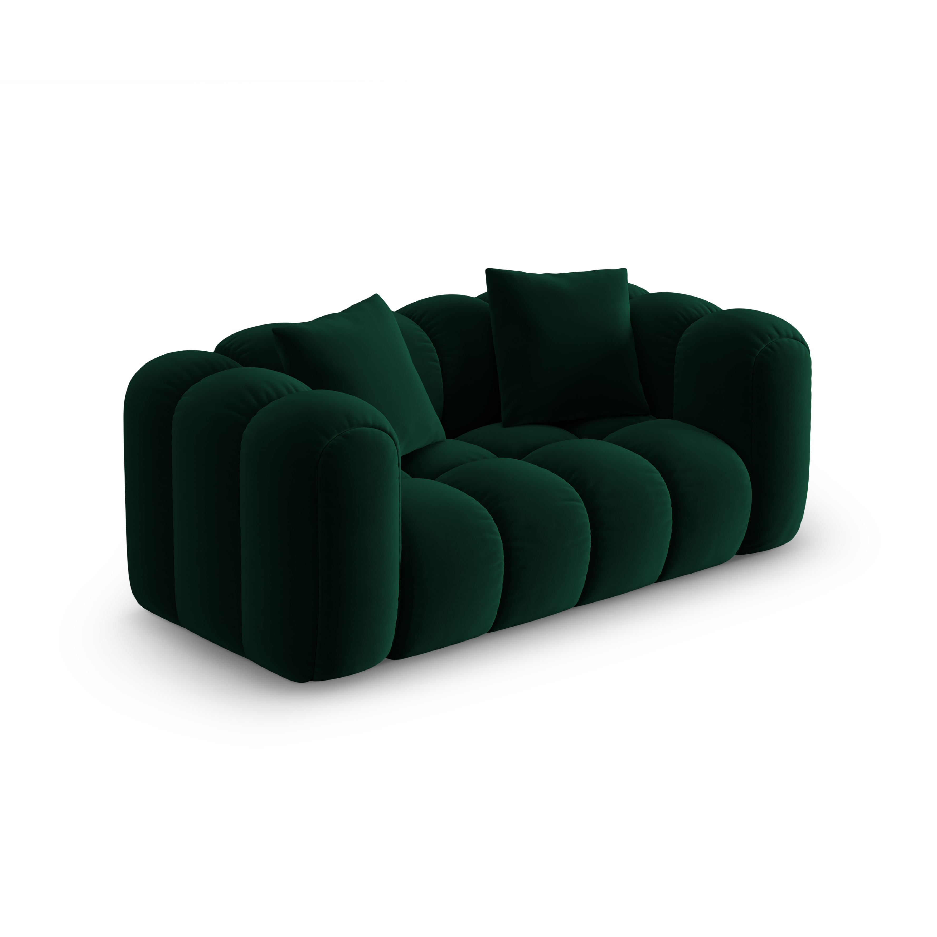 Sofa zamatová 2-osobová ASTRO fľašková zelená