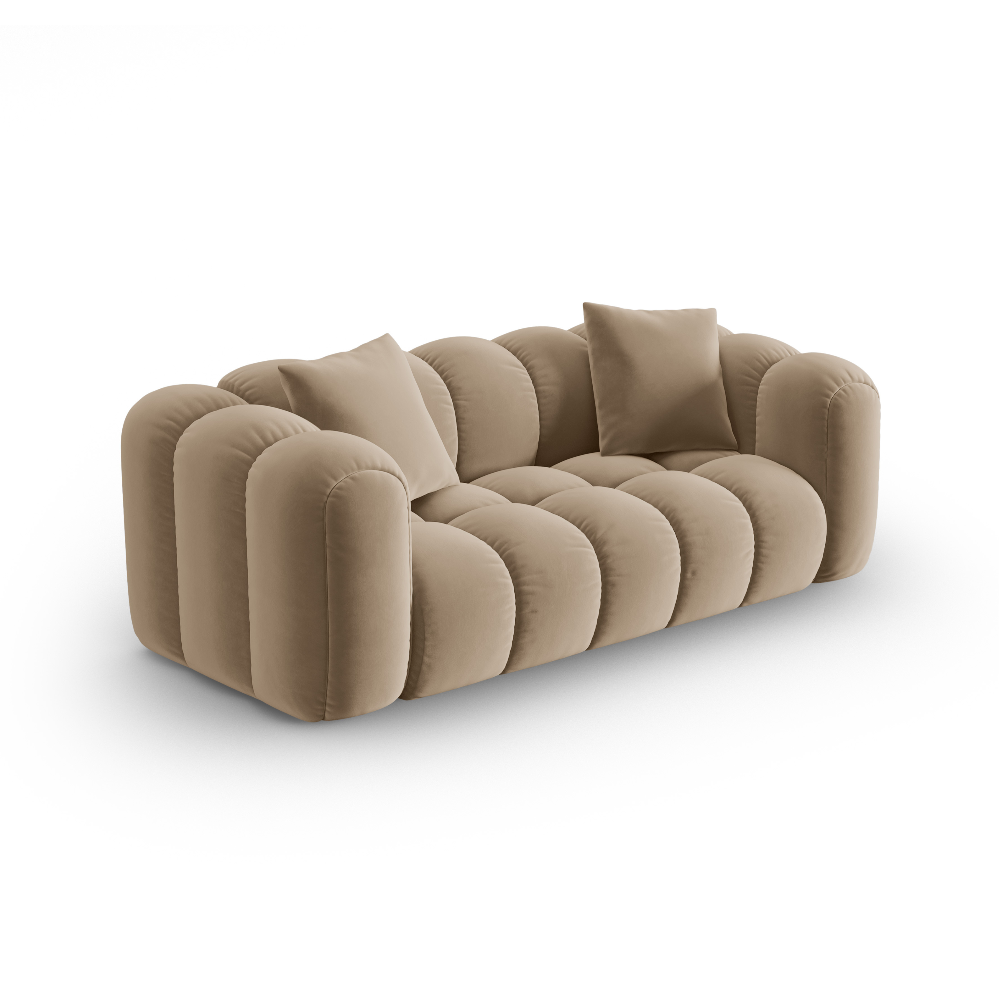 Sofa z jemného velúru 3-miestna ASTRO piesková
