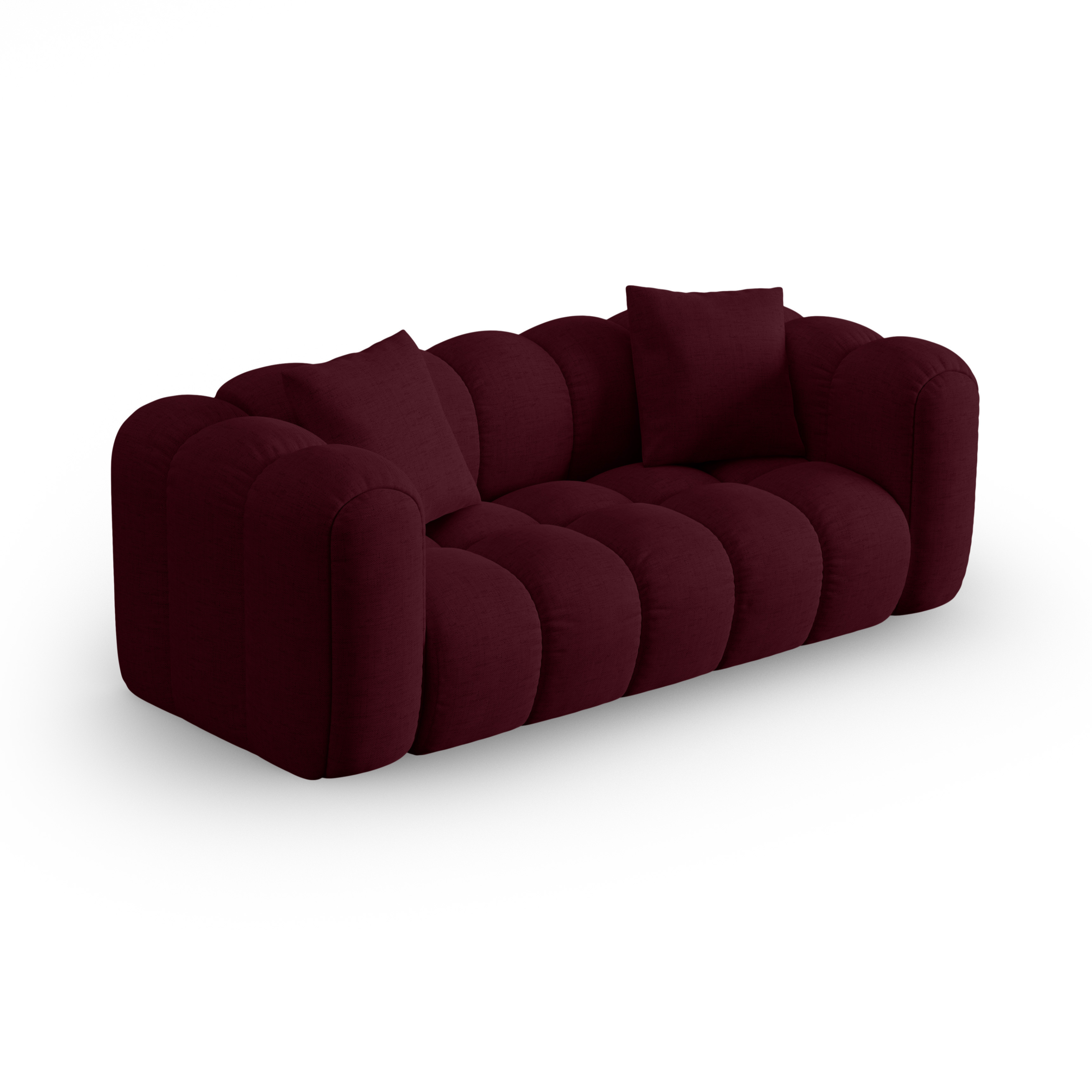 3-seater ASTRO sofa in burgundy chenille