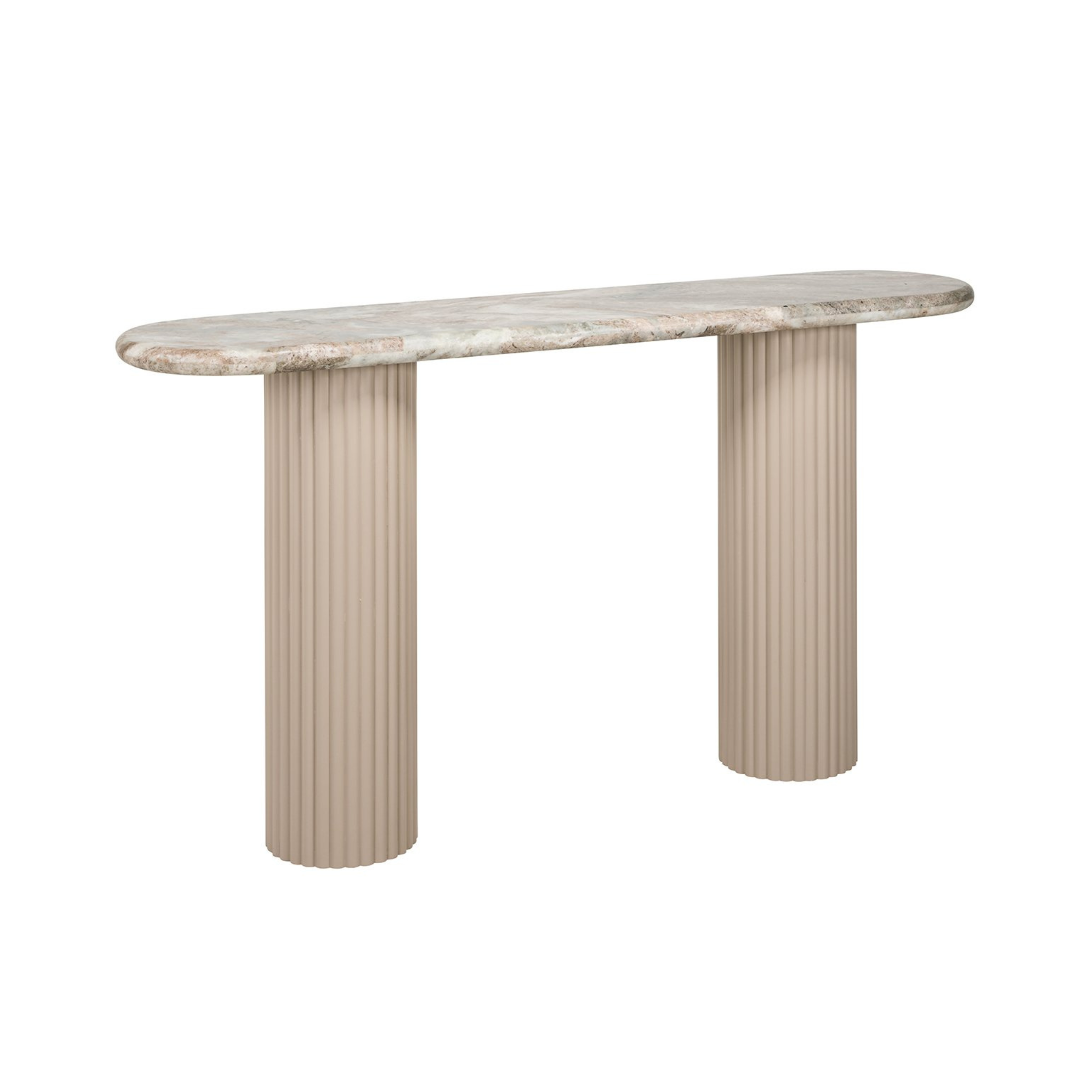 CORONEL console in beige with a marble top