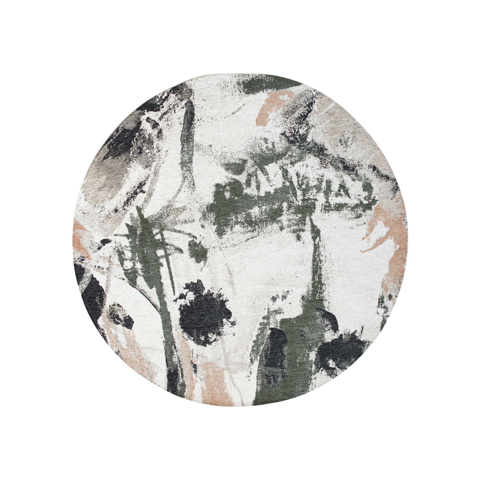 Kruhový koberec FRESQUE INDIAN RICE béžovo-zelený