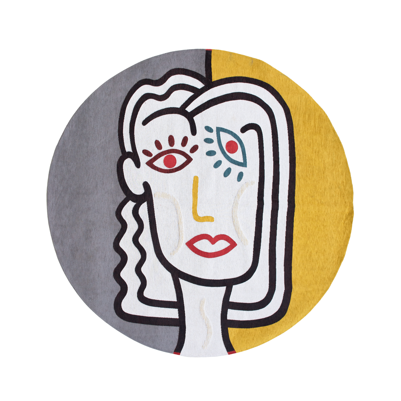 Kruhový koberec DORA DORADO šedo-žltý