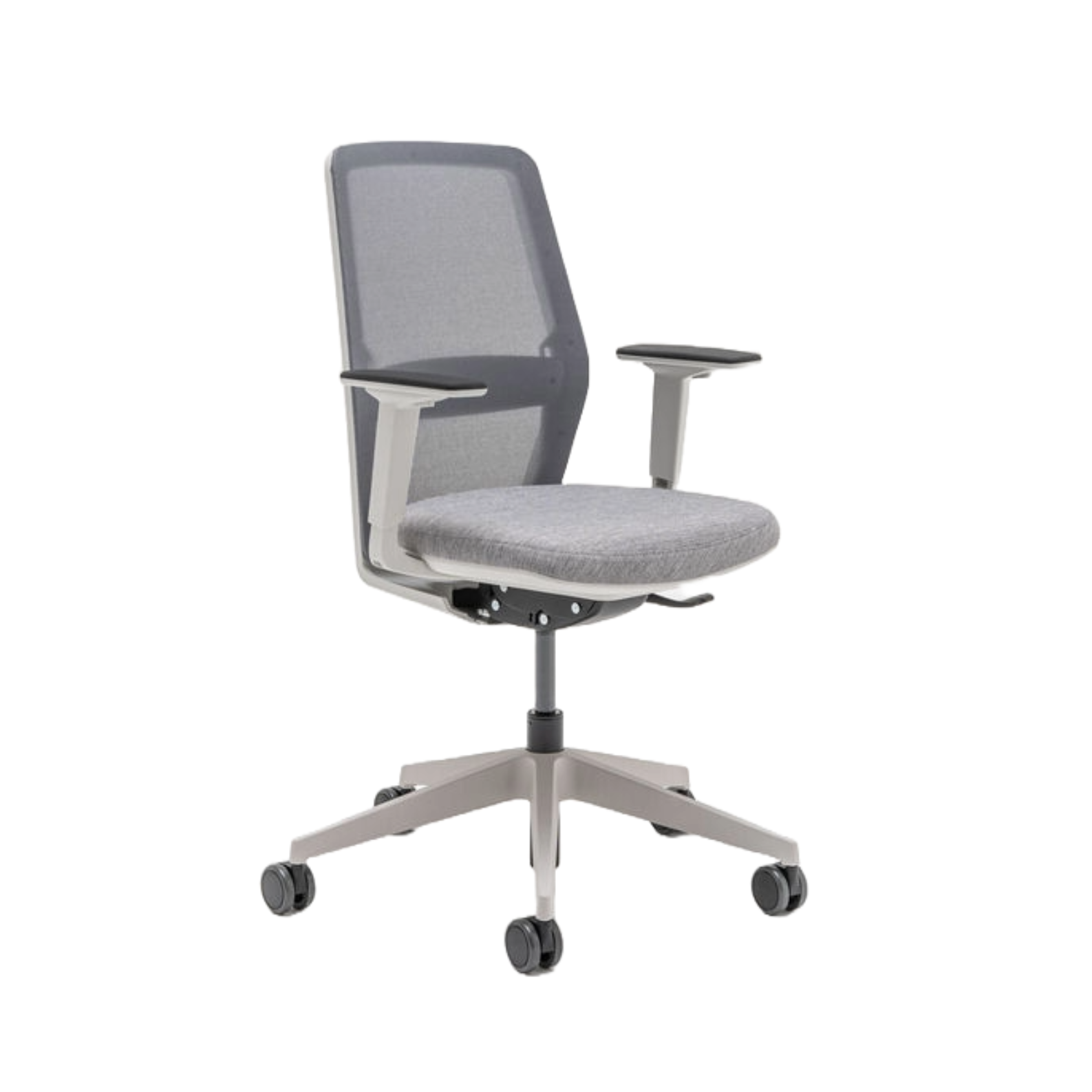 Kreslo s perforovaným operadlom EVO s nastaviteľným podstavcom na kolieskach pre tvrdé povrchy