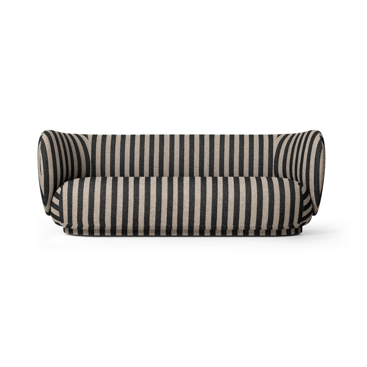 3-Seater Sofa RICO Louisiana Black with Sand