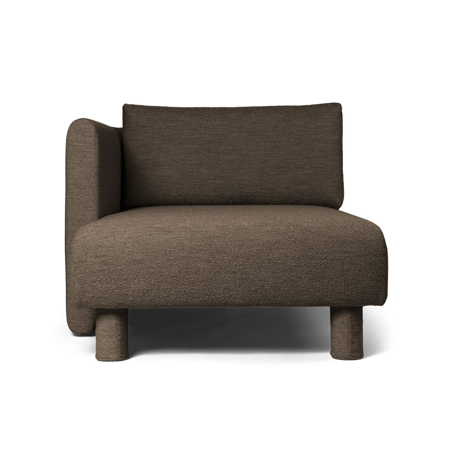 Modulárna pohovka DASE - ľavostranný szezlong Soft Bouclé tmavohnedý