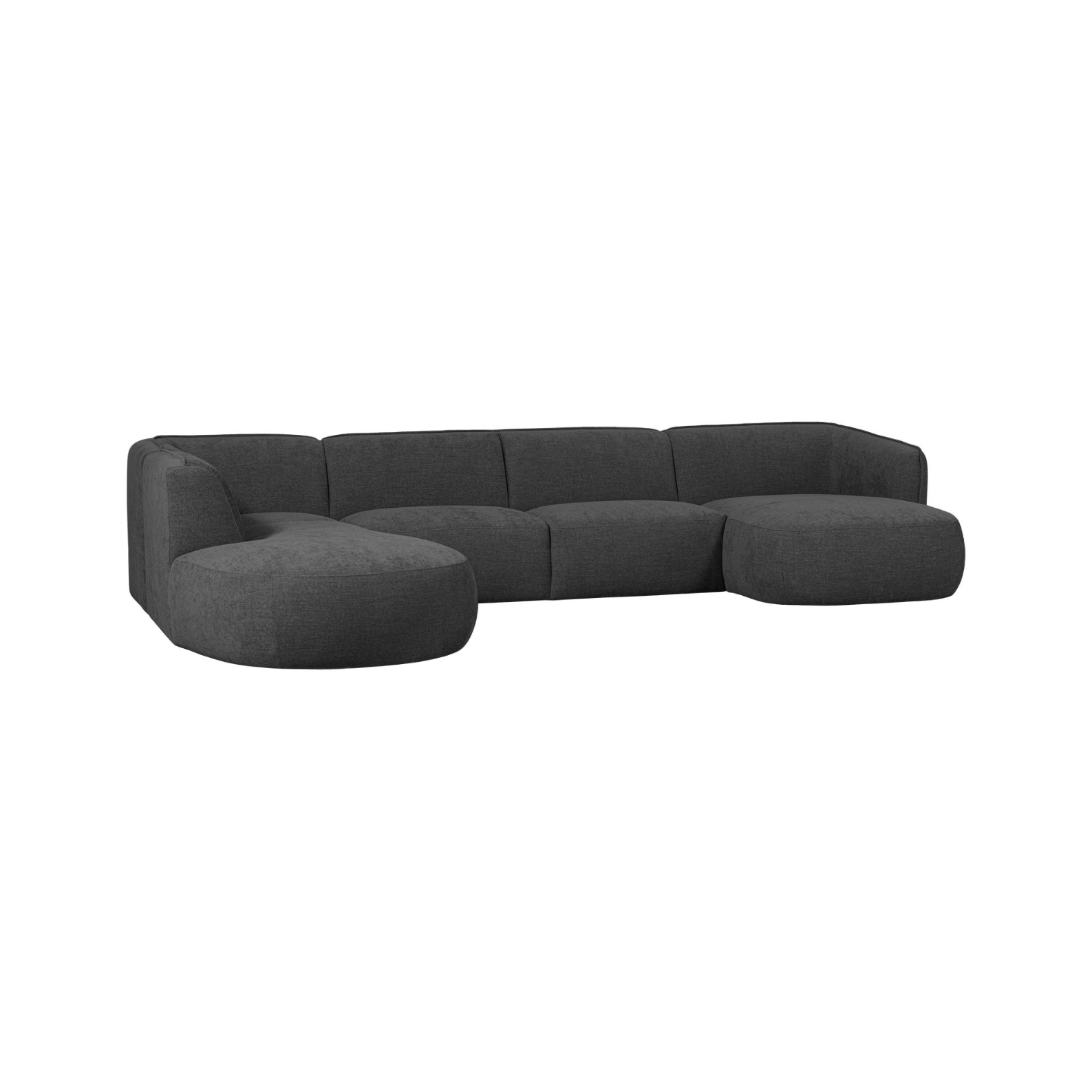 Rohová sedačka do tvaru U ľavostranná POLLY šedá