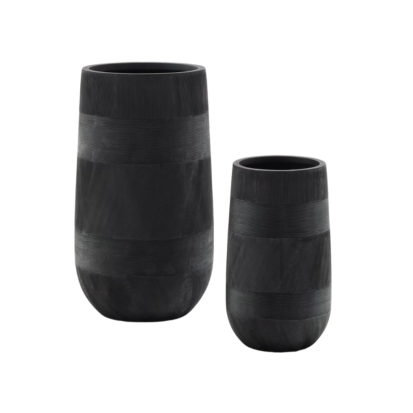 Set of pot tival black polycement