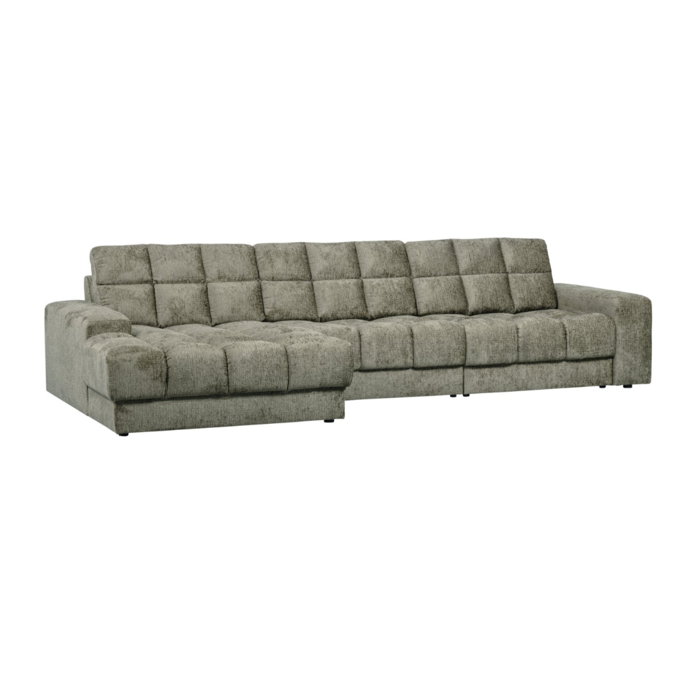 Left-sided corner sofa SECOND DATE - FROST velvet