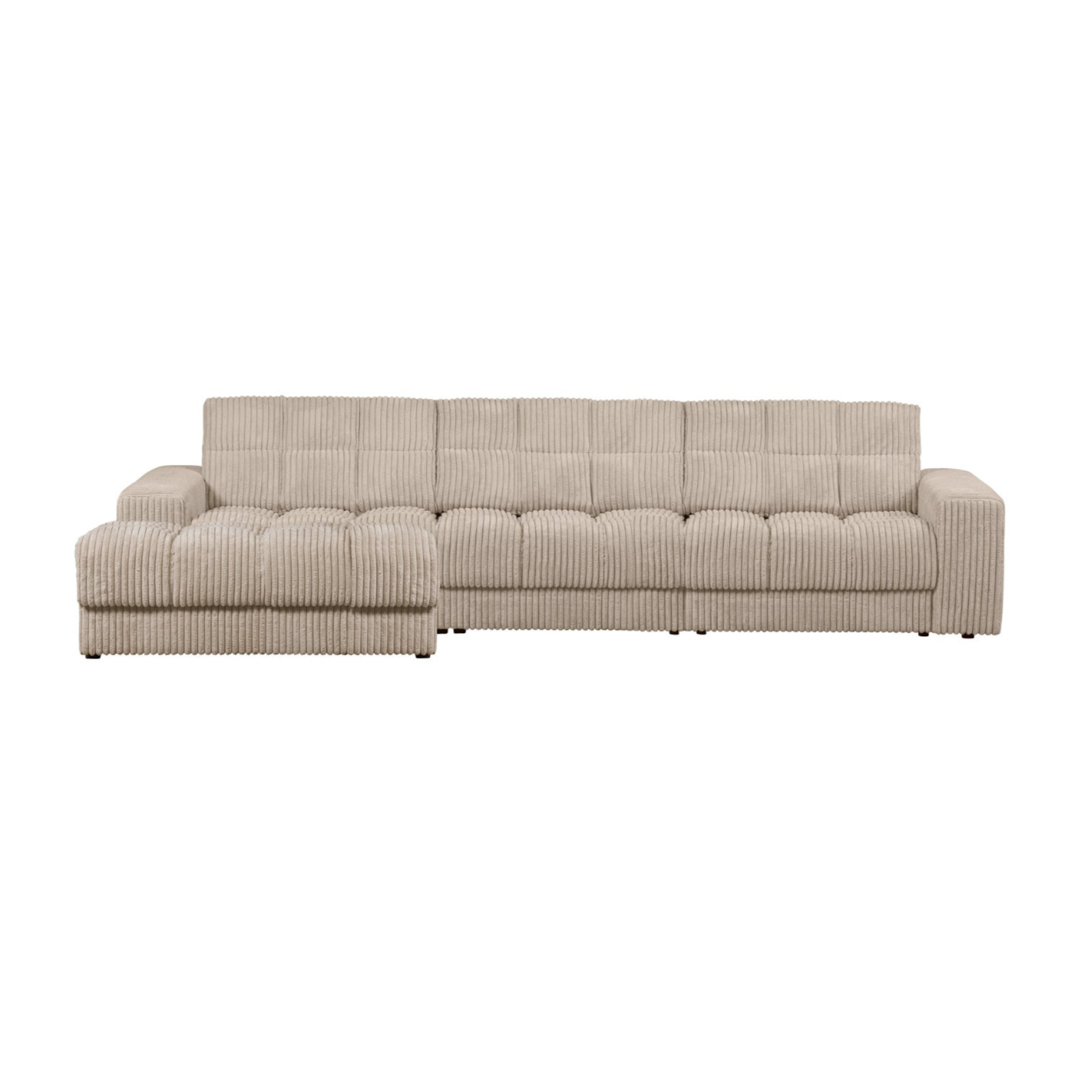 Left-sided corner sofa SECOND DATE beige corduroy