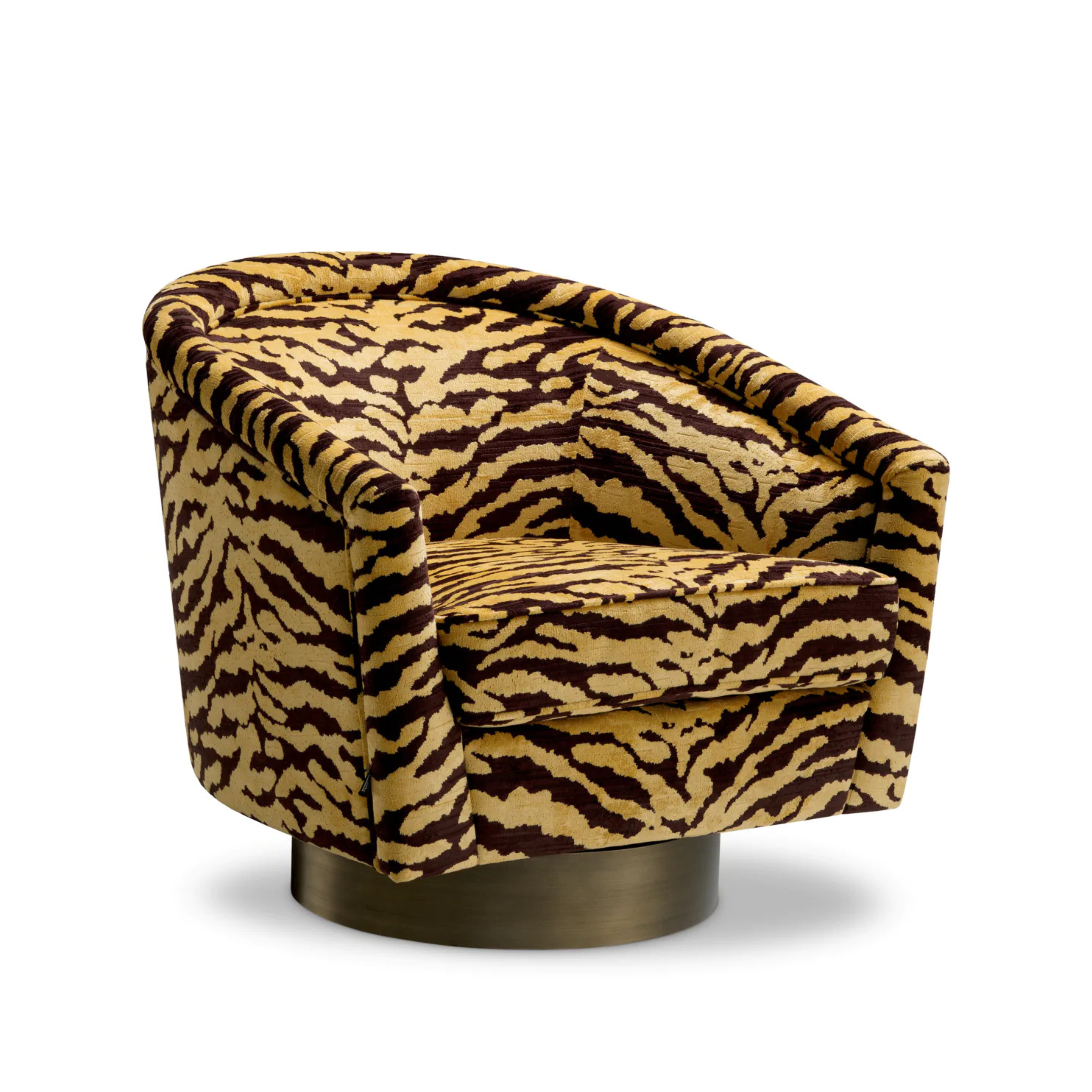CATENE swivel armchair tiger print