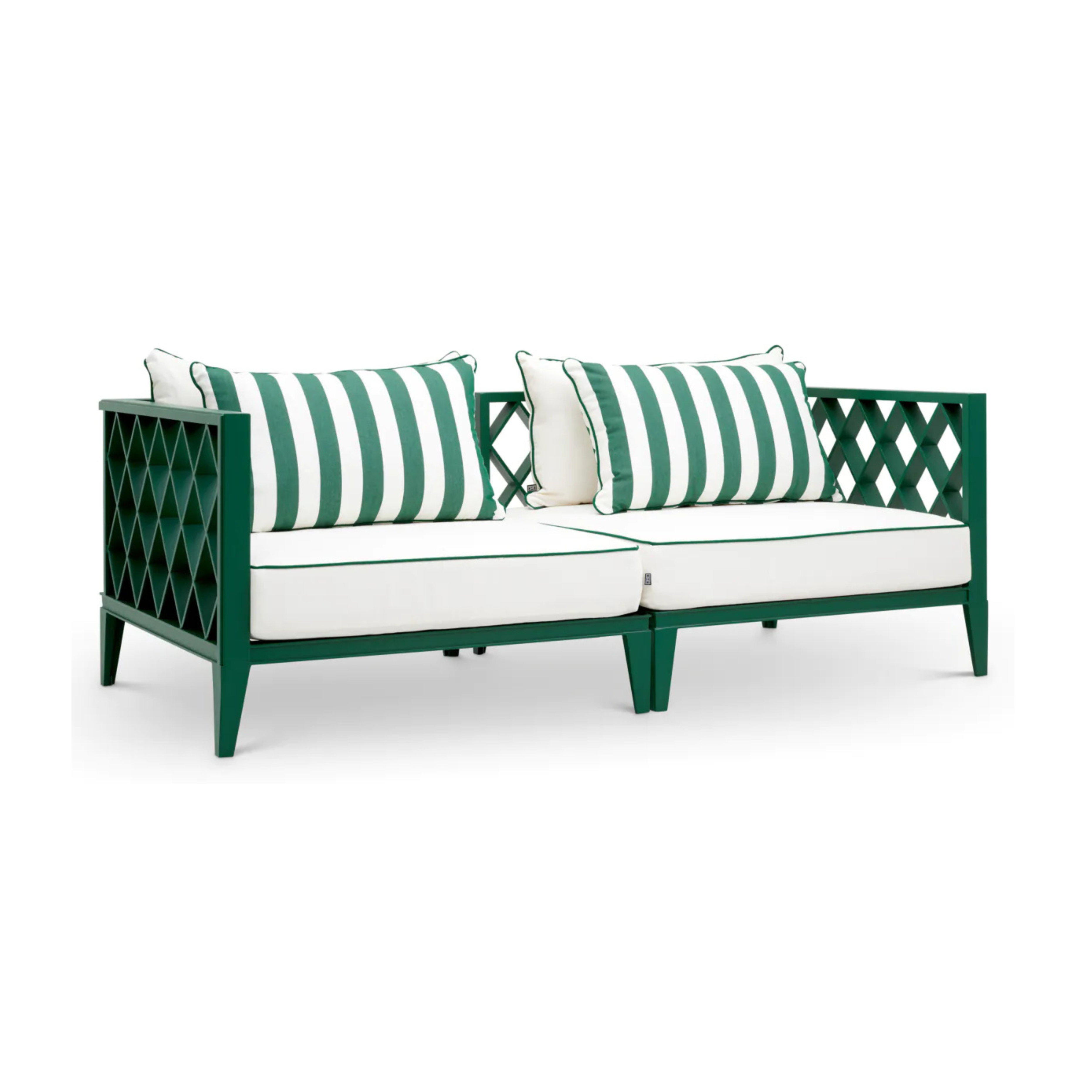 2-seater outdoor sofa OCEAN CLUB green with broken white