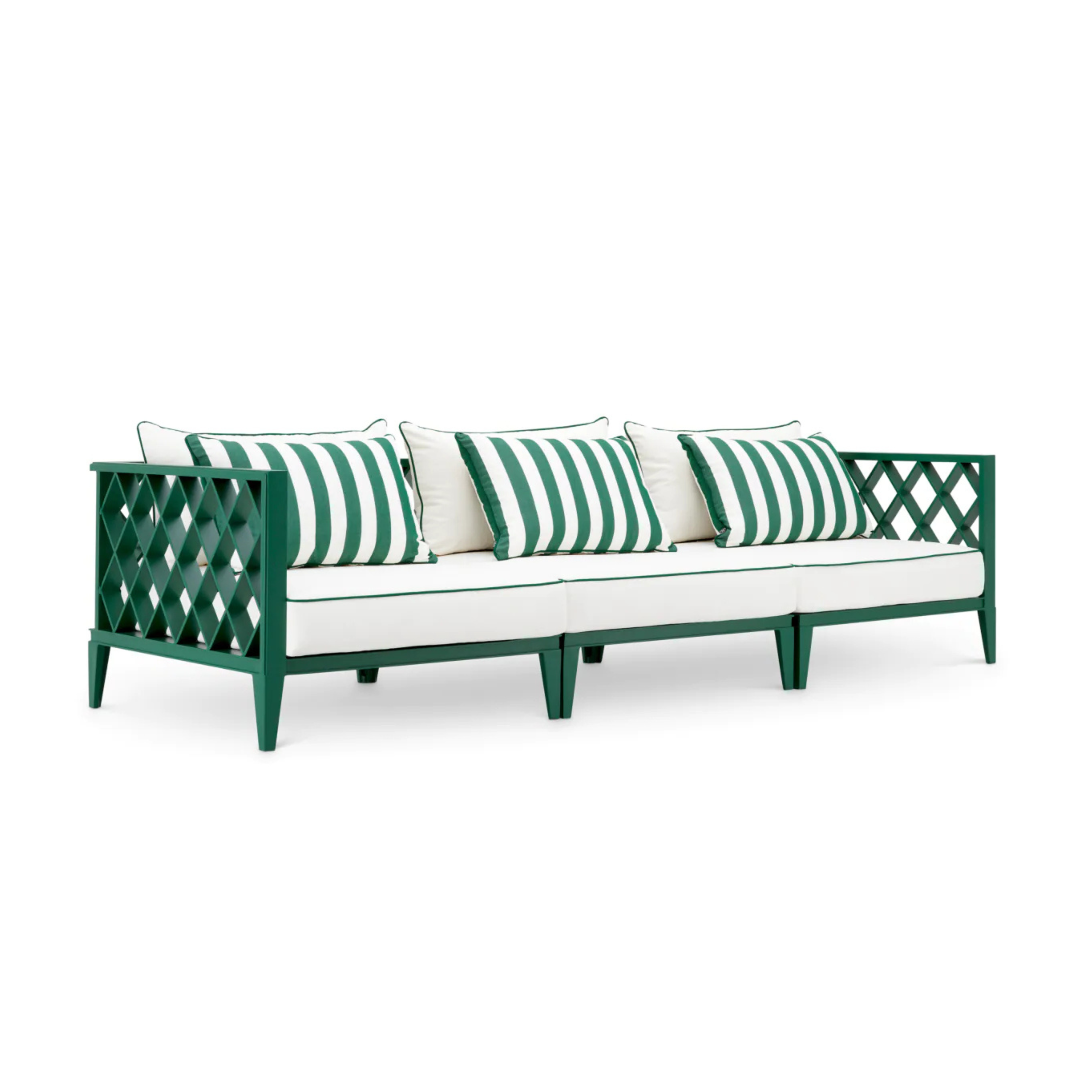 3-seater outdoor sofa OCEAN CLUB green with broken white