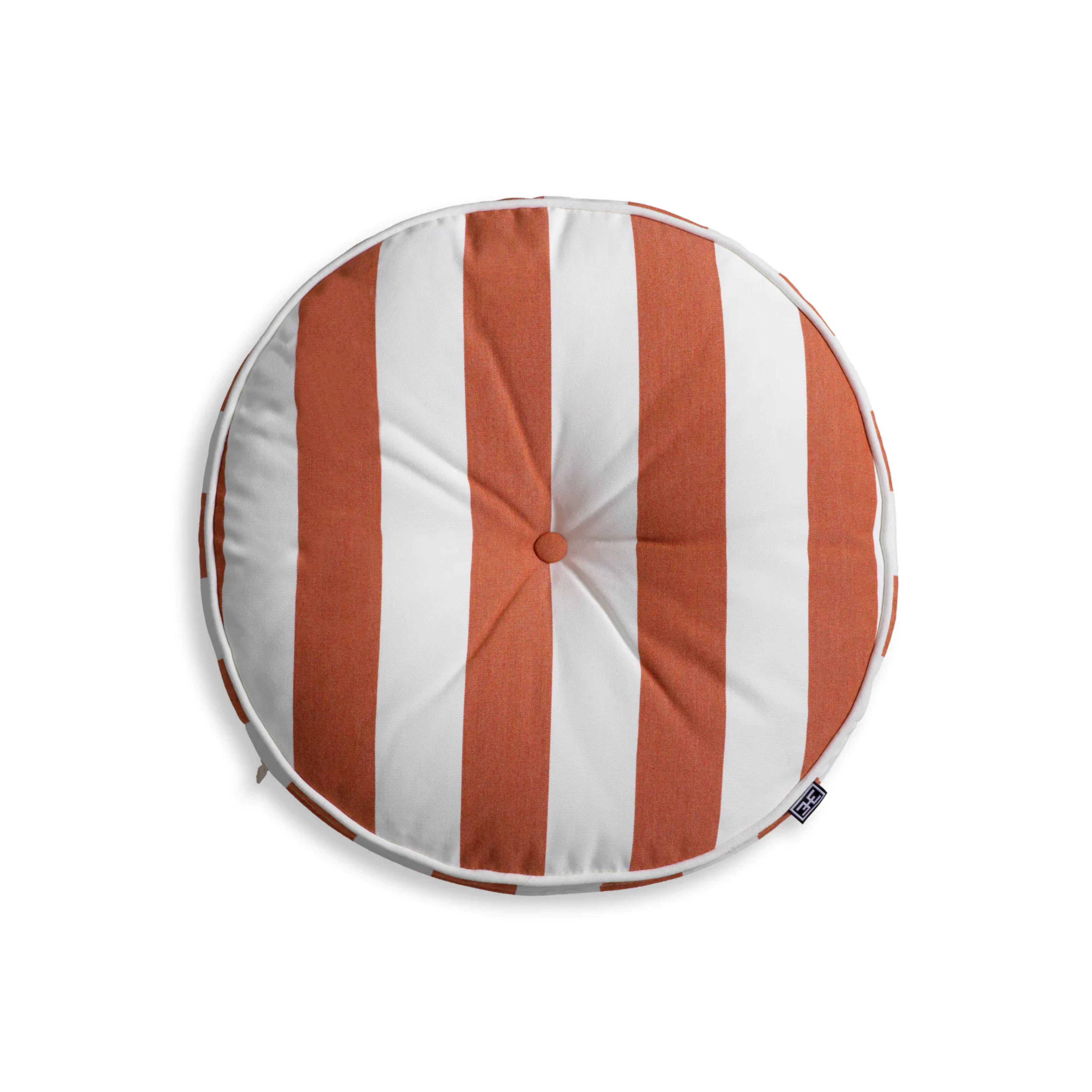 Záhradný vankúš okrúhly FLORENT oranžový s bielym