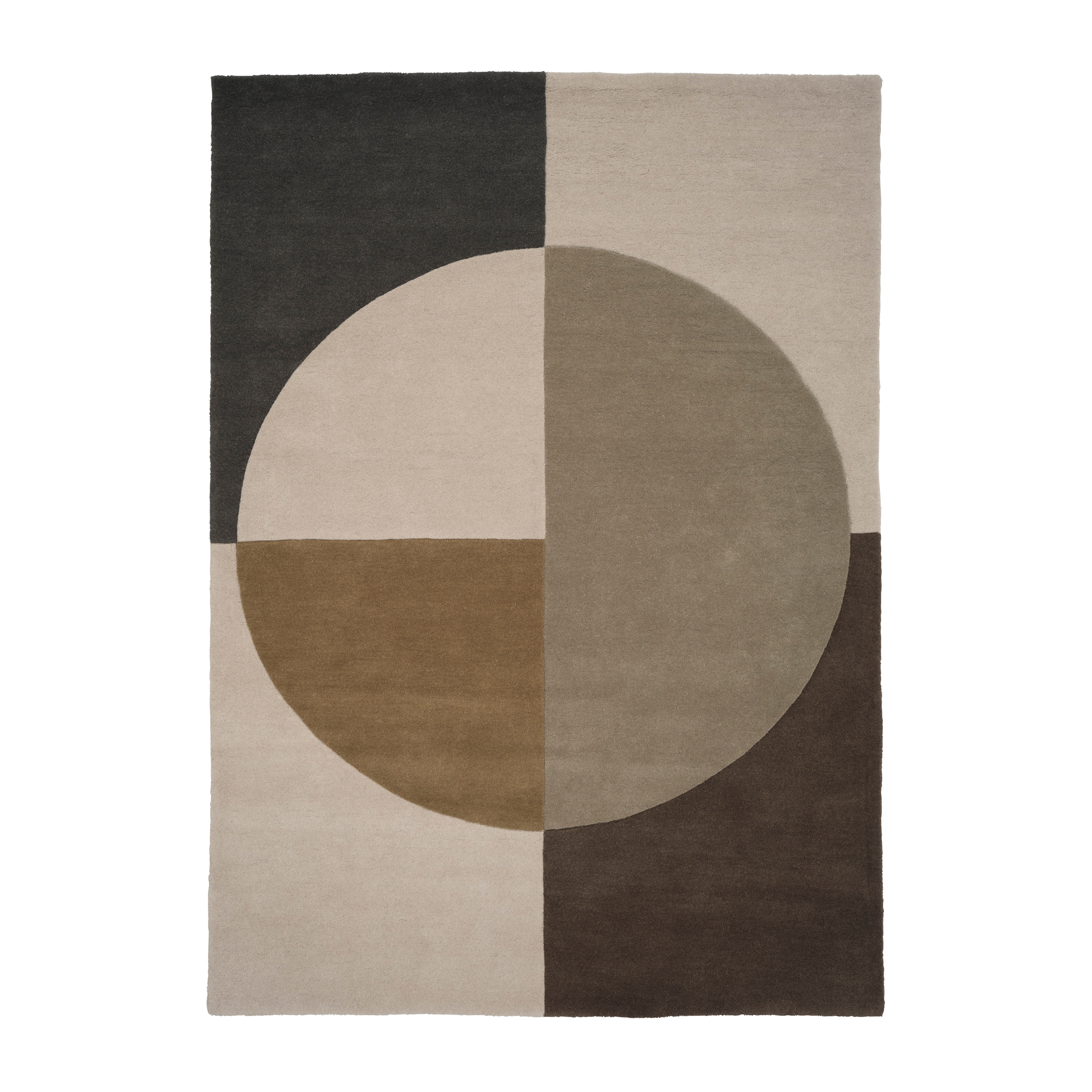 RADIALITY Rug - OLIVE beige with brown