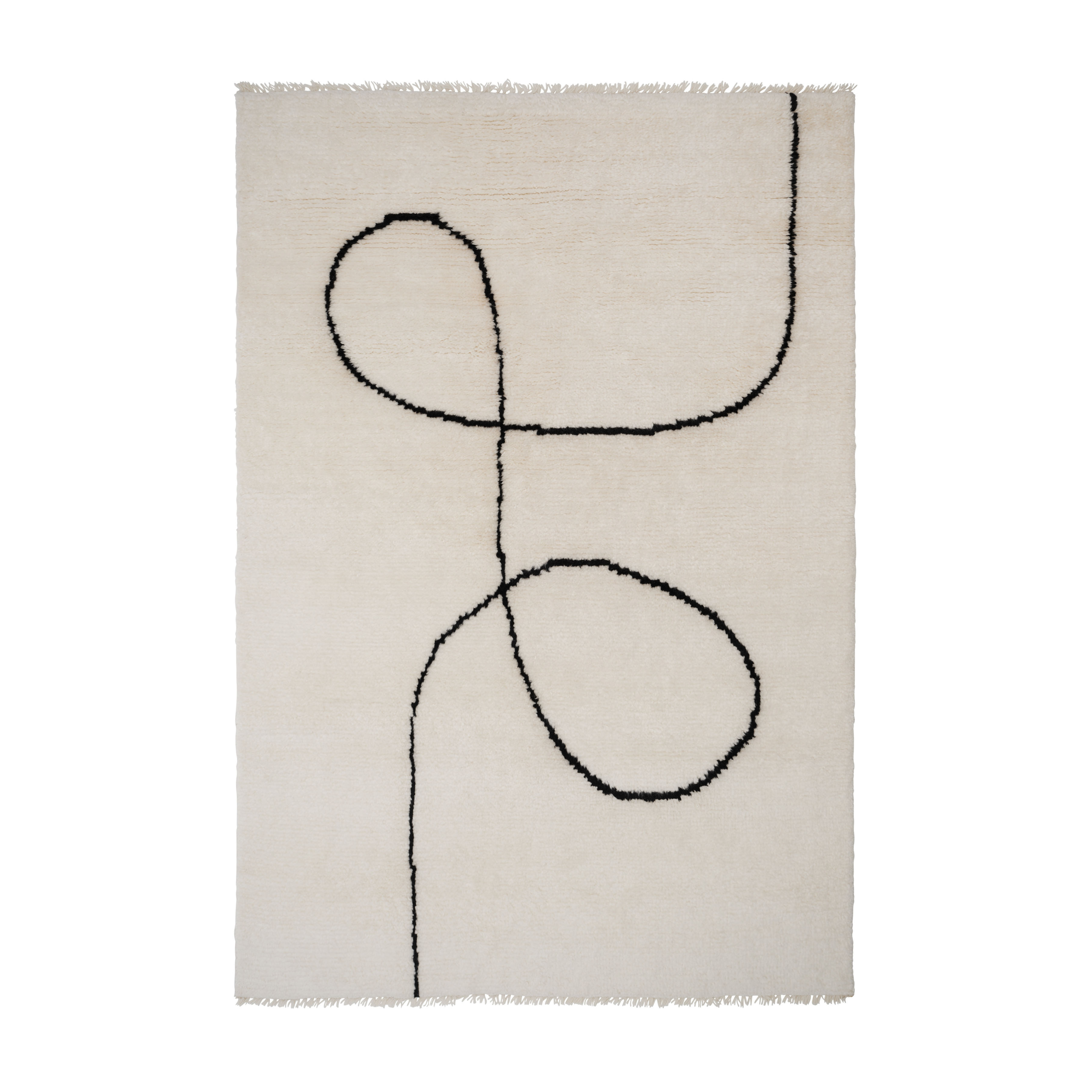 ASTRAL SPIRAL rug broken white with black pattern