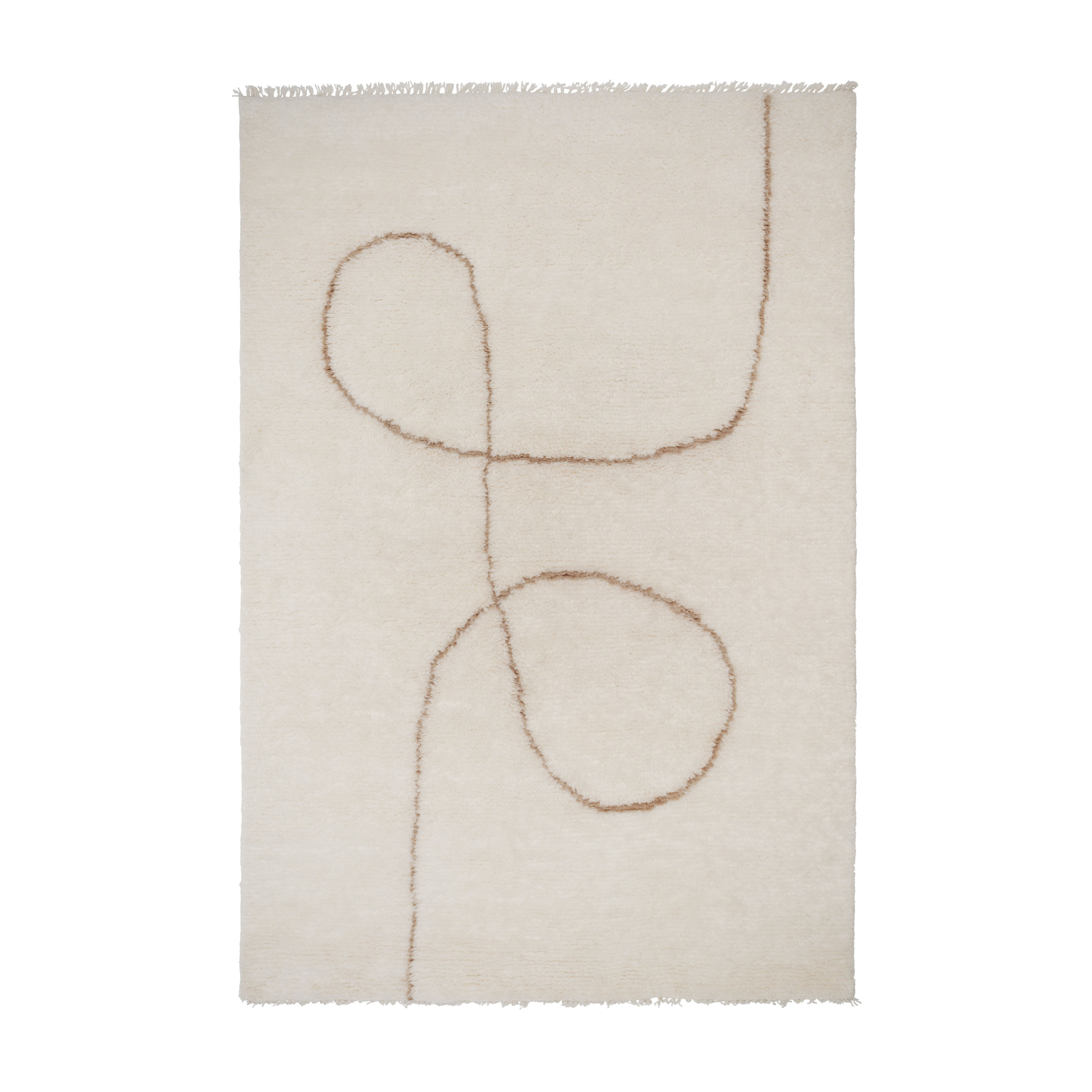 ASTRAL SPIRAL rug broken white with caramel pattern