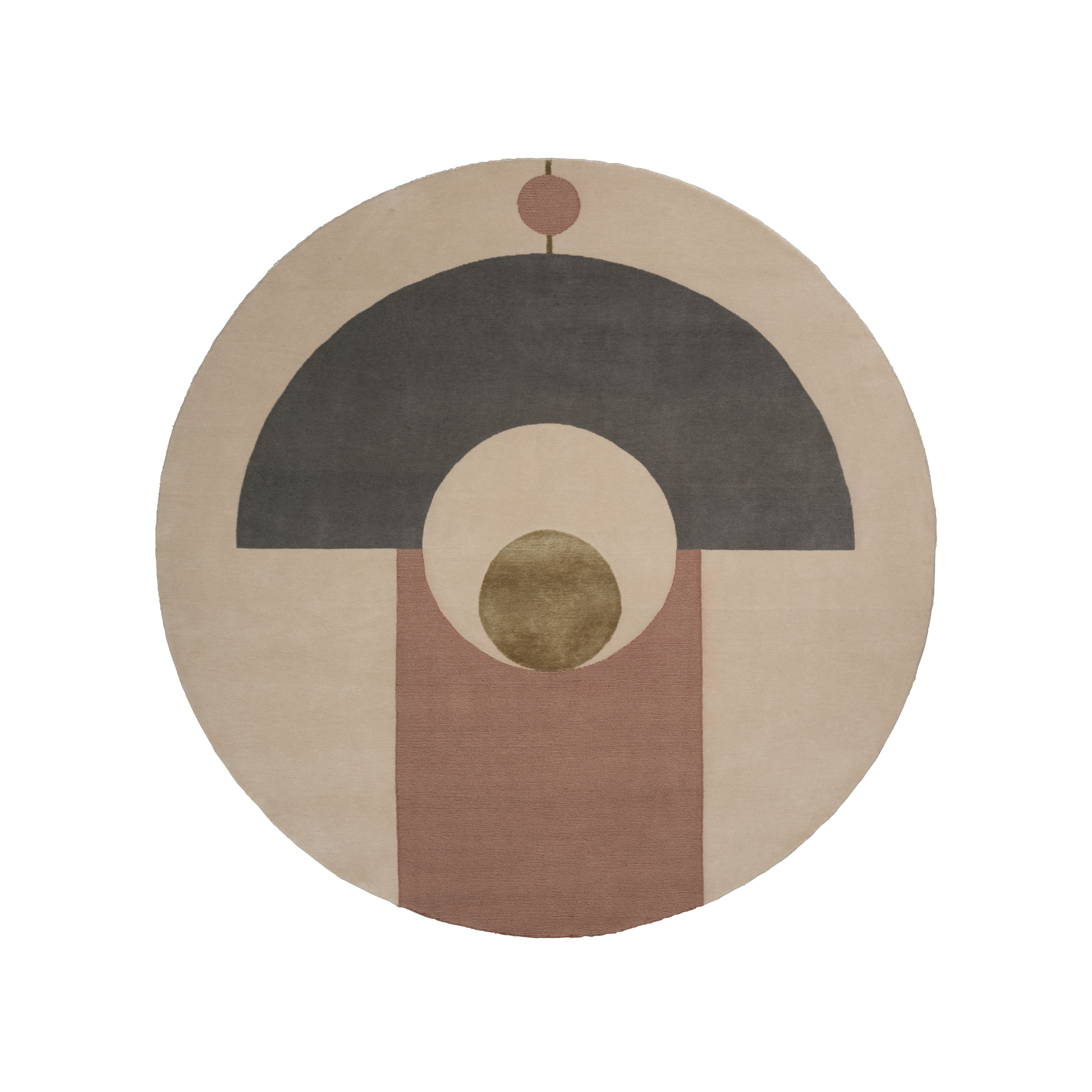 Kruhový koberec ETERNAL ORB tmavobéžový