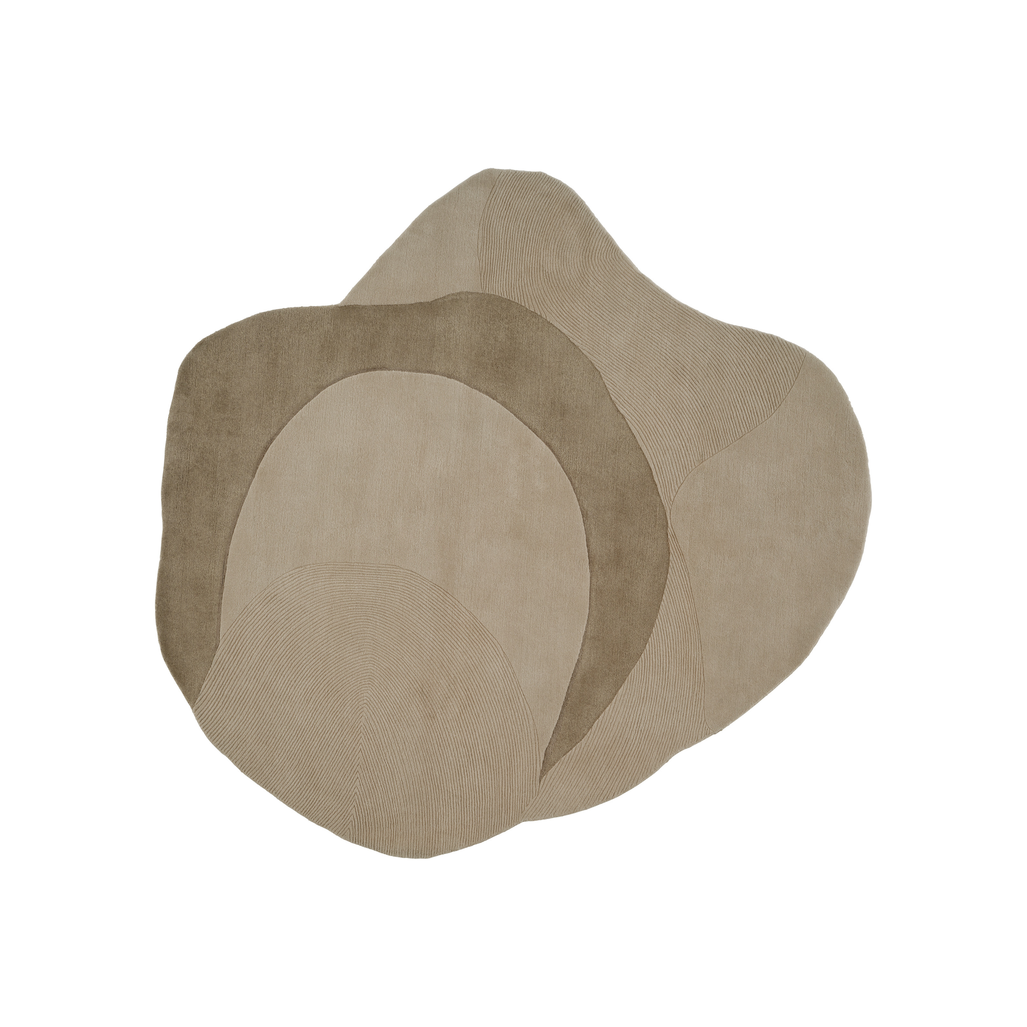 Optical Web Oval Rug Beige