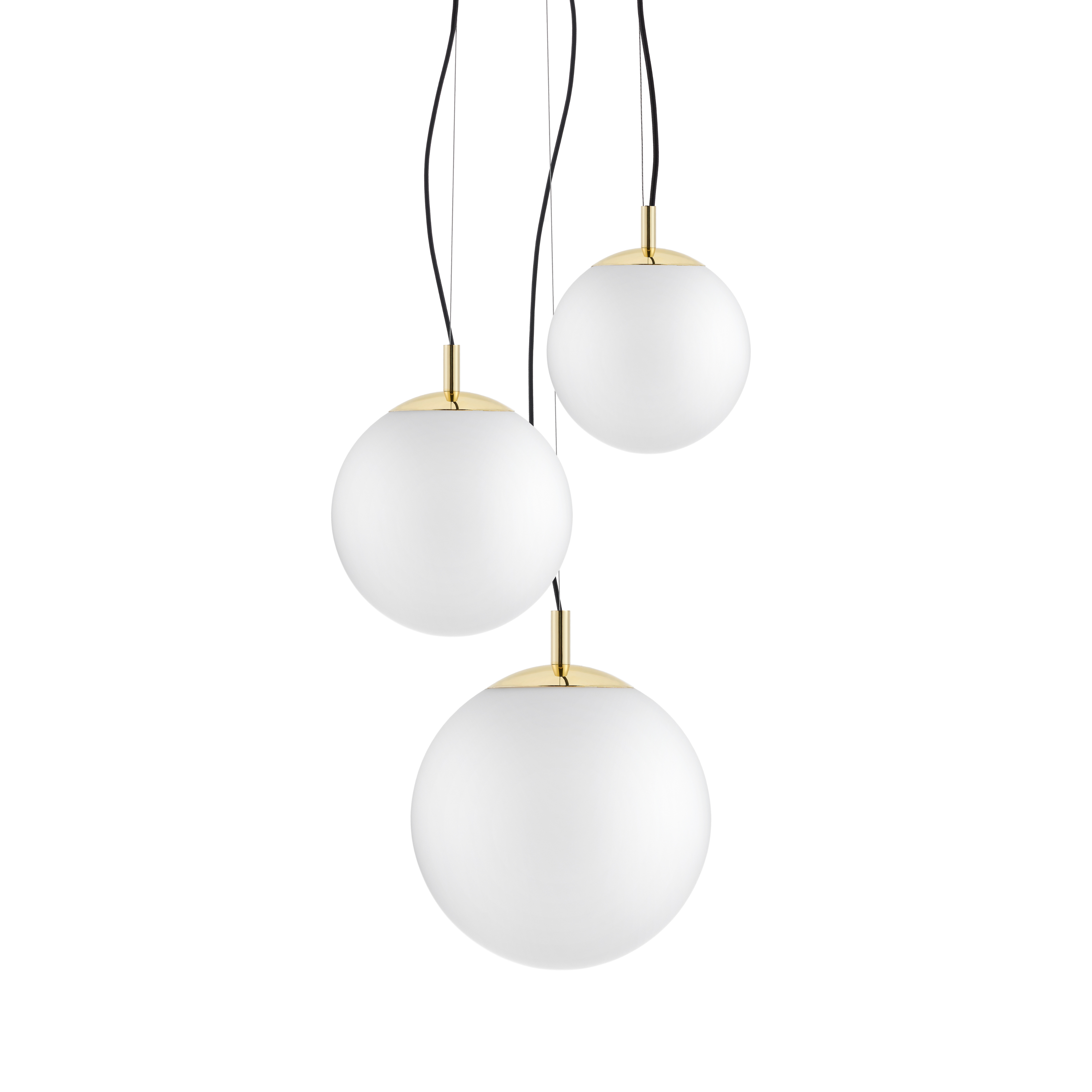 ALUR 2 ceiling lamp with milky glass and gold finish