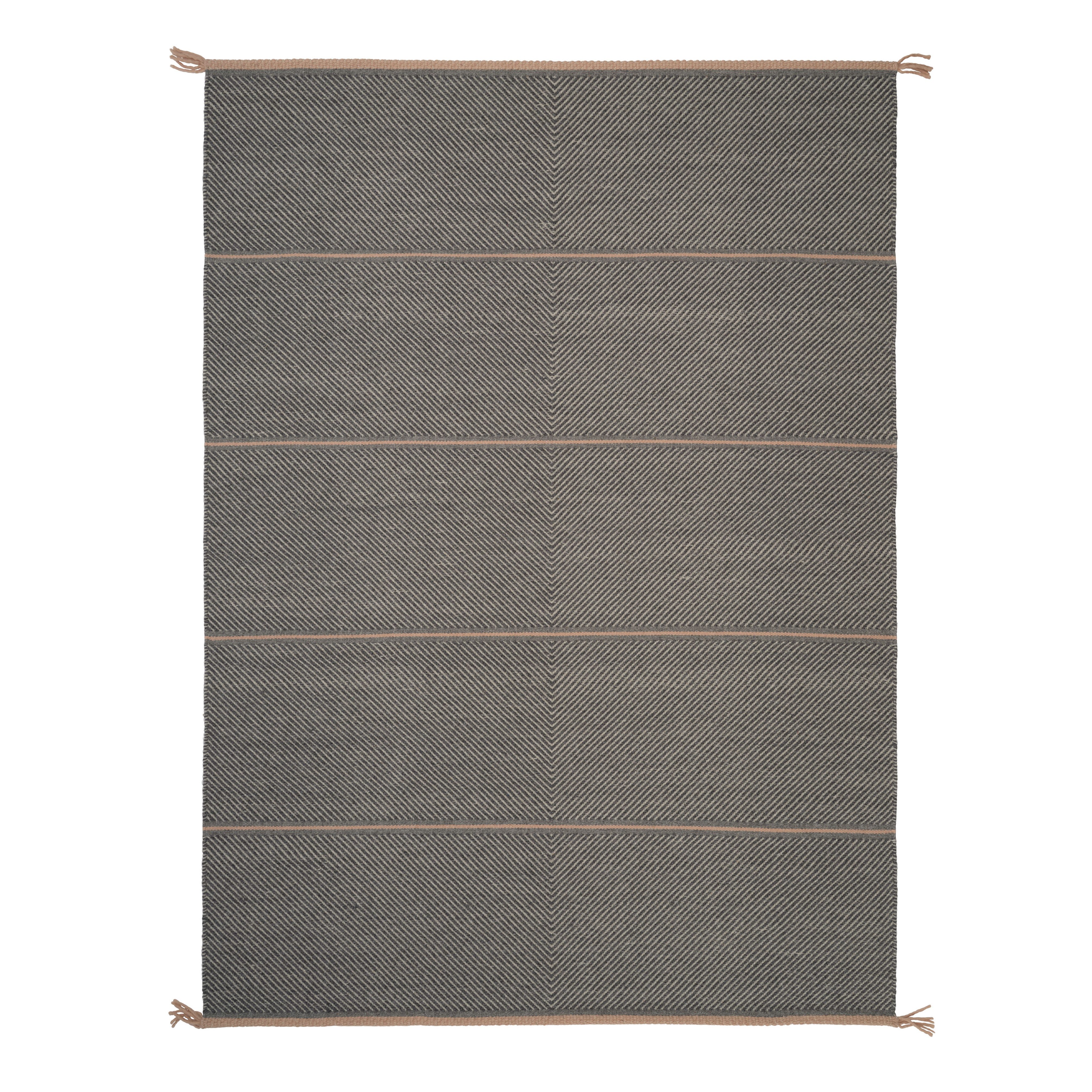 VISION WALK gray rug with light pink