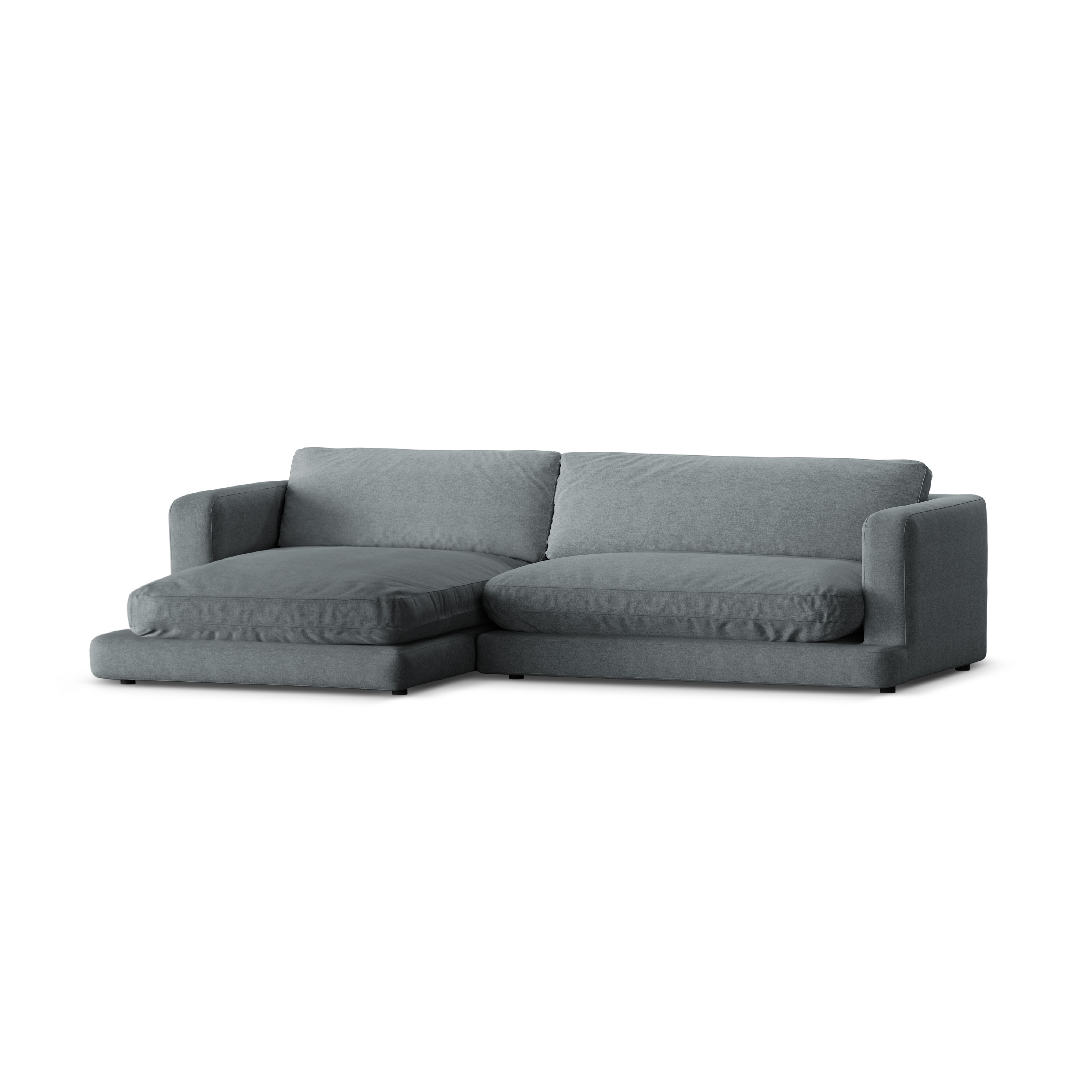 Left Corner Sofa DAPHNE Dark Gray Chenille
