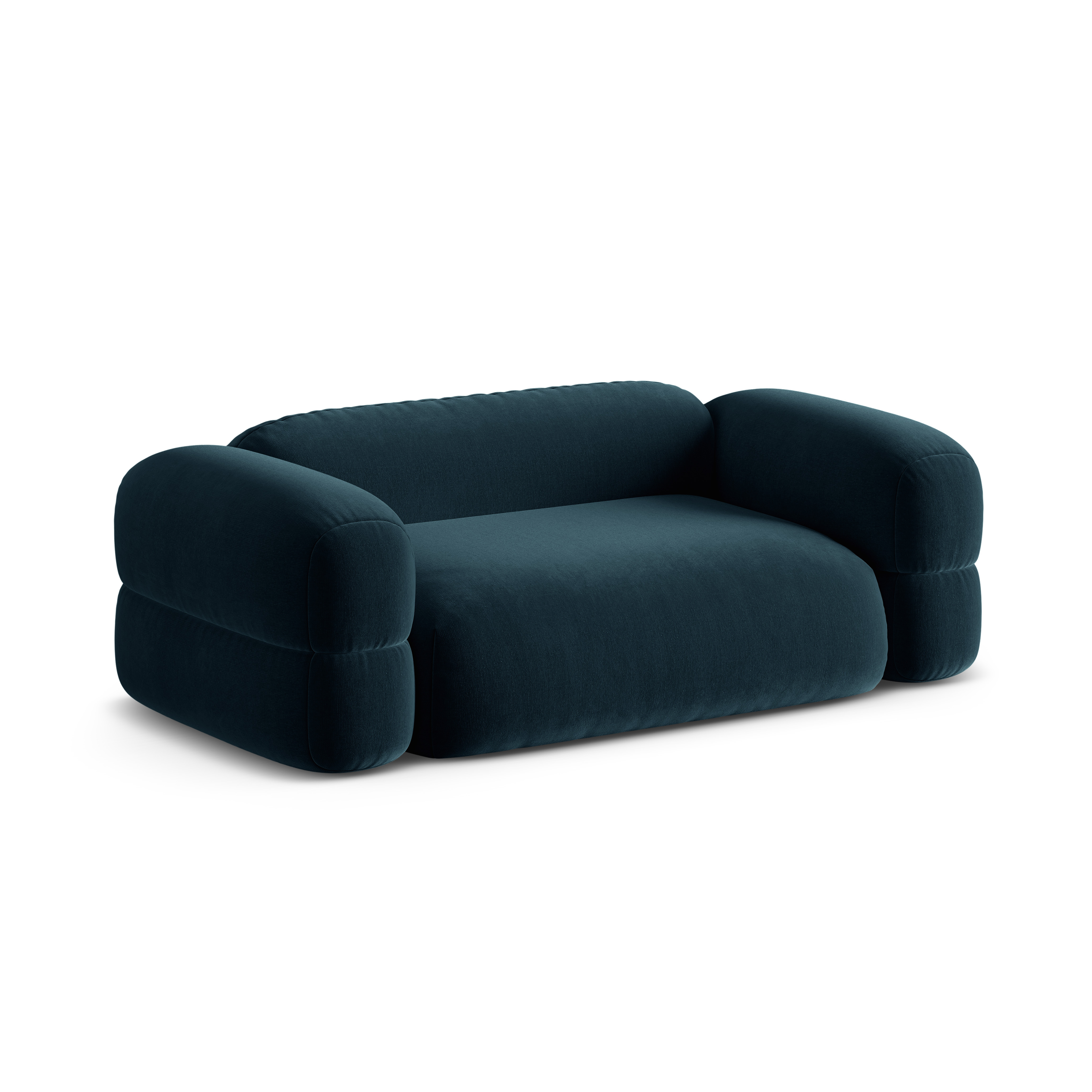 Sofa z jemného velúru 3-miestna ROGER modrá petrol