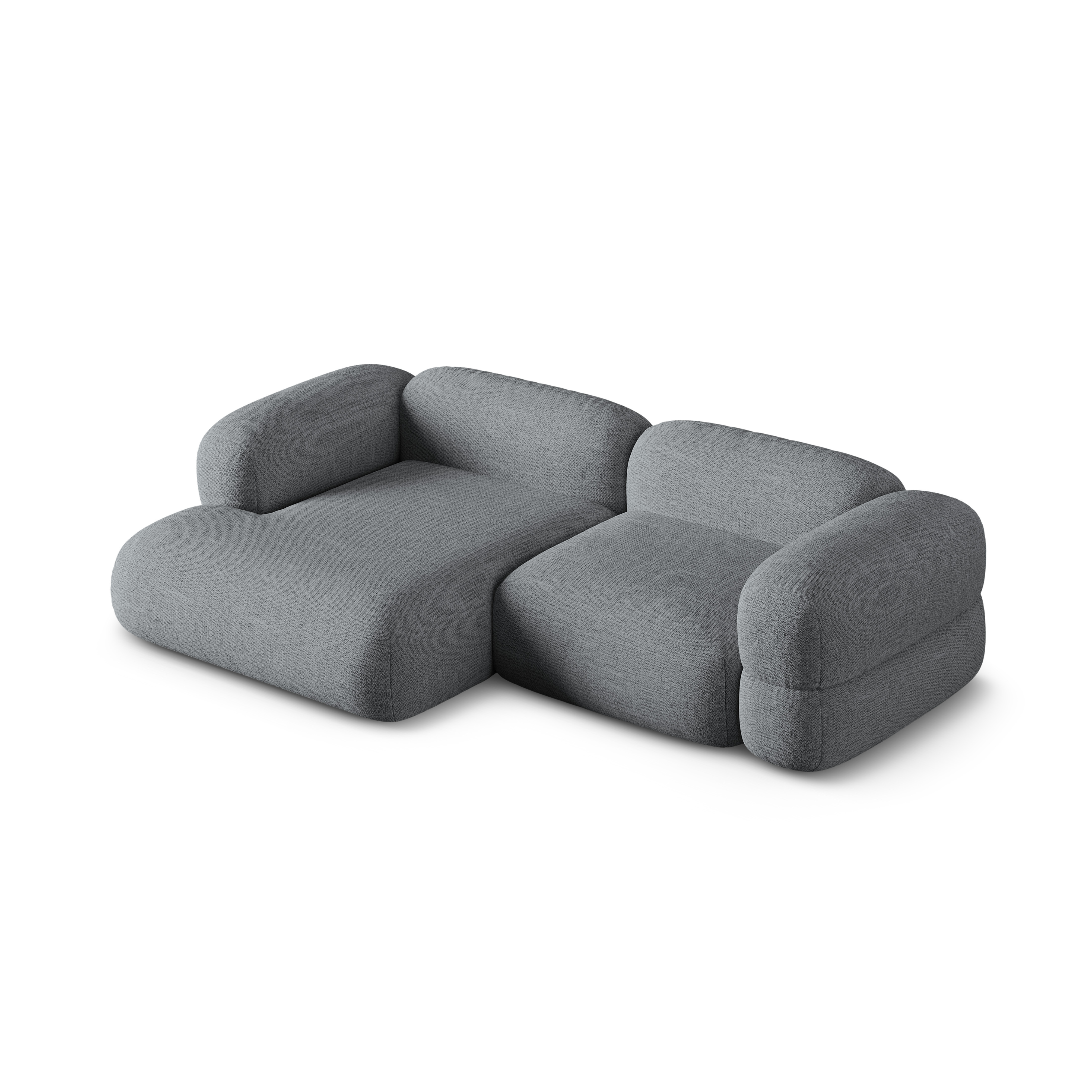 Left-sided corner sofa ROGER gray chenille