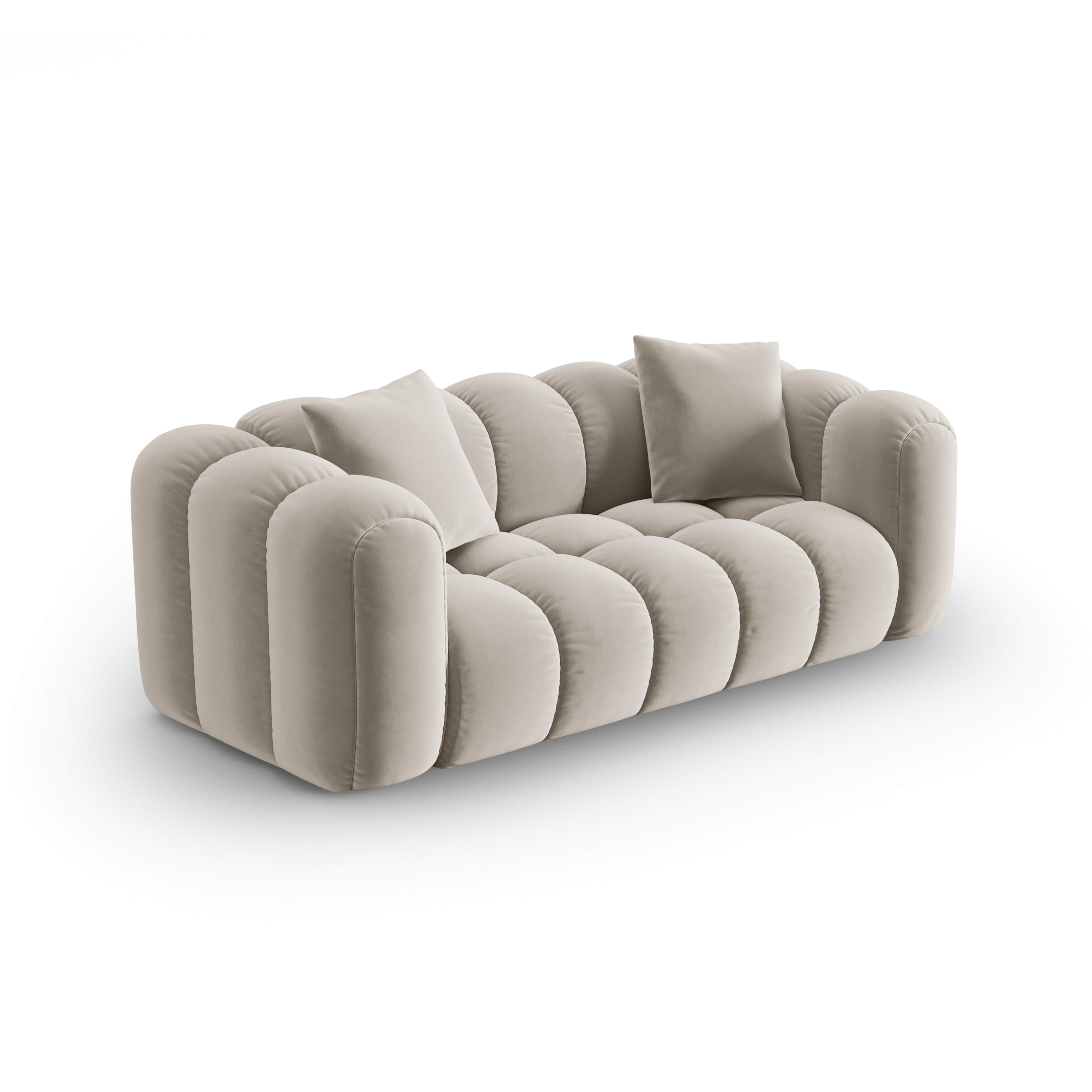 Sofa z jemného velúru 3-miestna ASTRO ecru