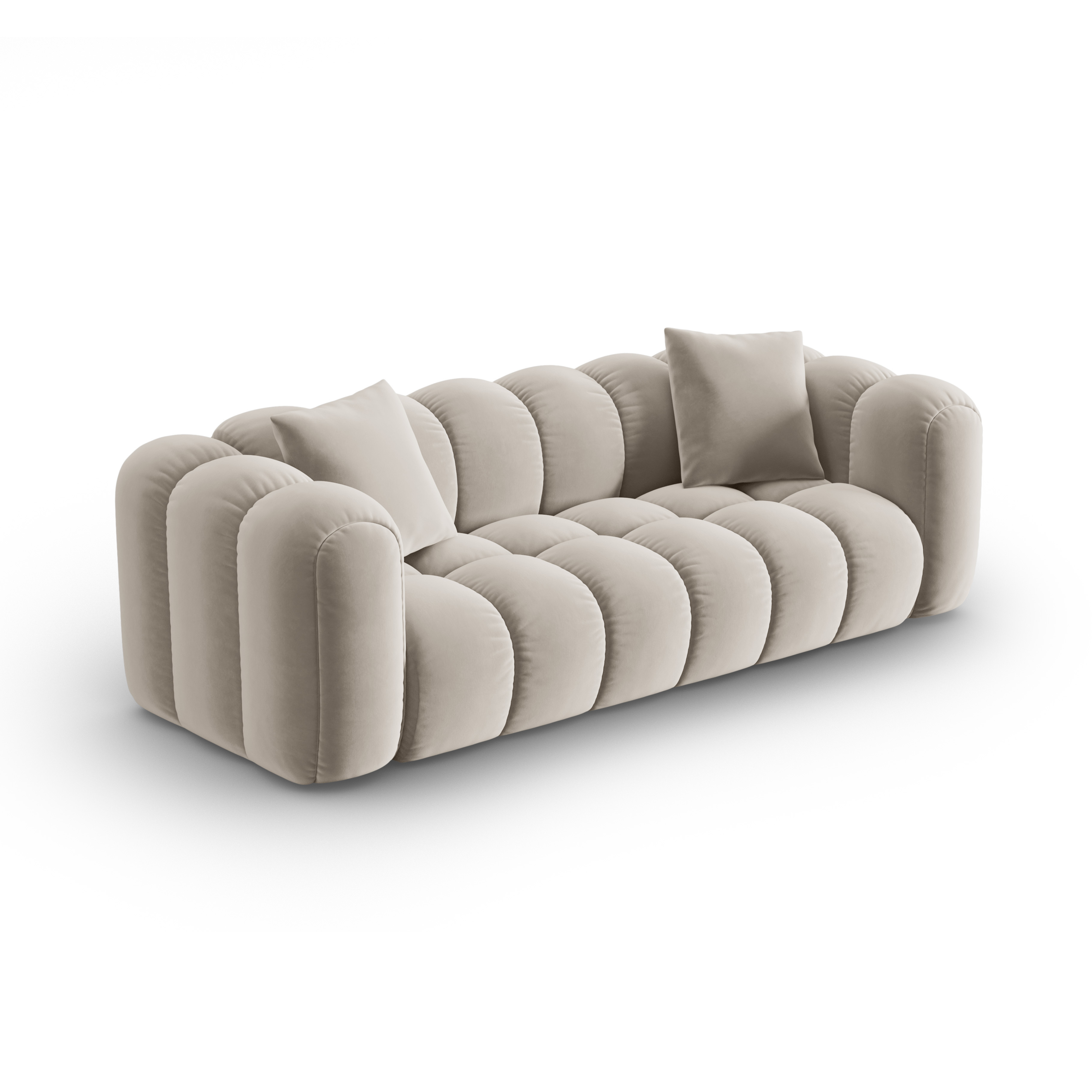 Sofa z jemného velúru pre 4 osoby ASTRO ecru