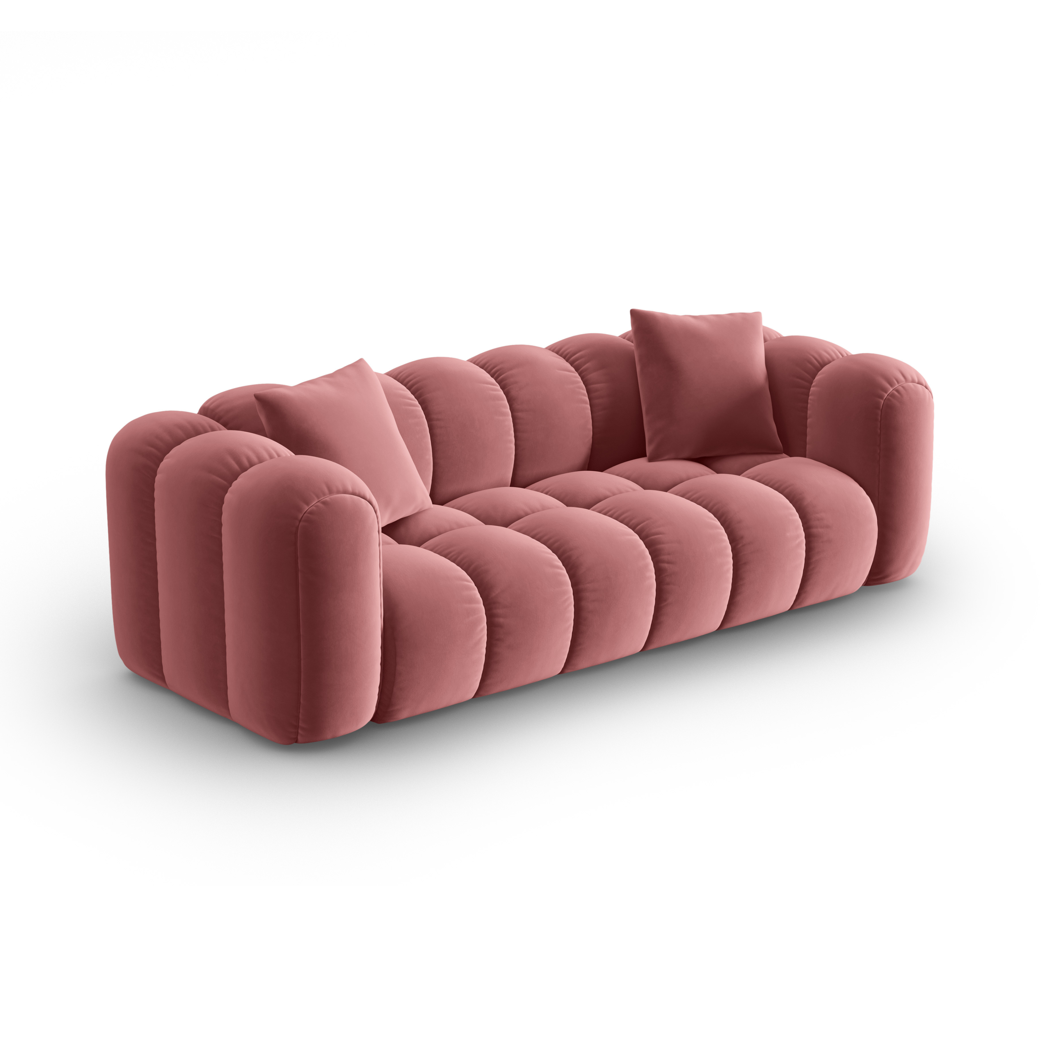 Sofa z jemného velúru pre 4 osoby ASTRO ružová