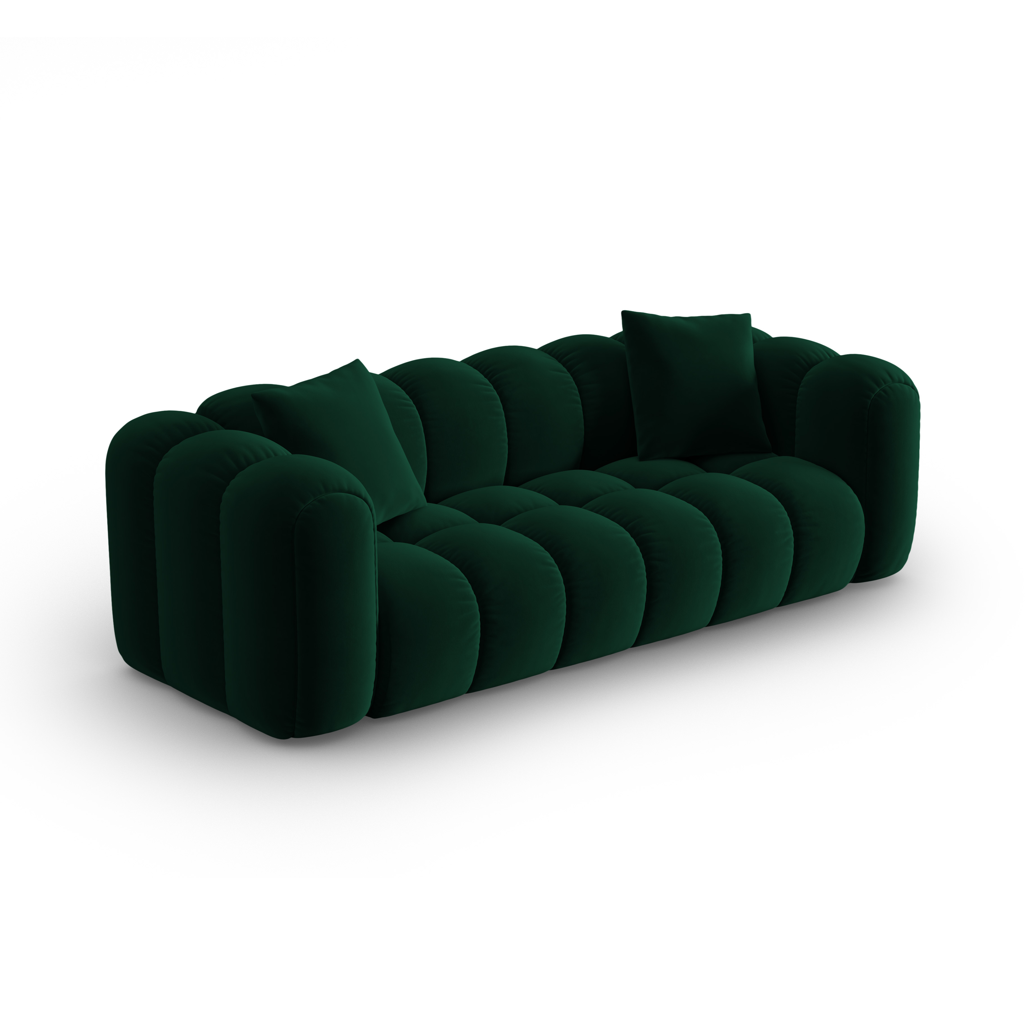 Sofa zamatová 4-osobová ASTRO fľašková zelená