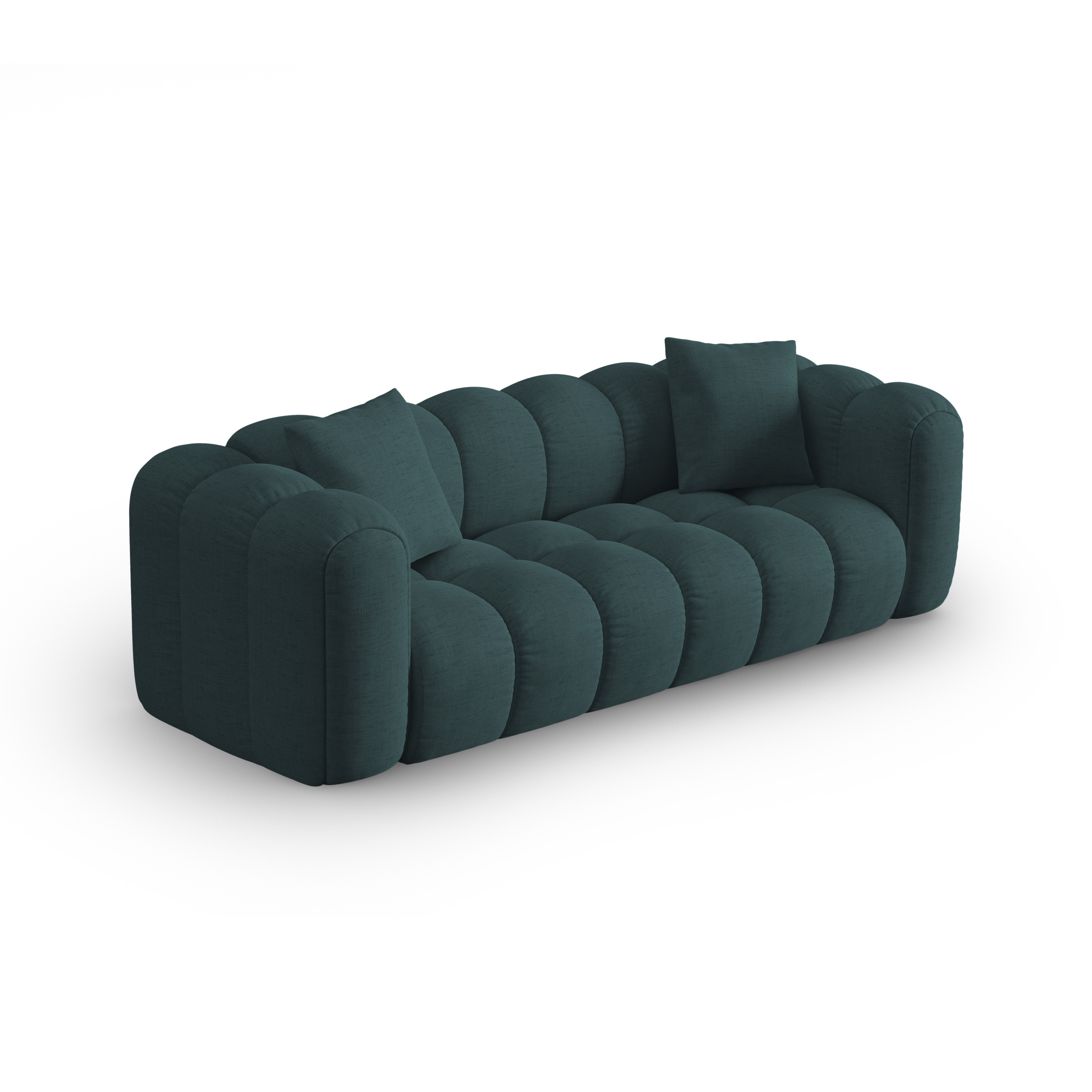 4-seater ASTRO sofa in turquoise chenille