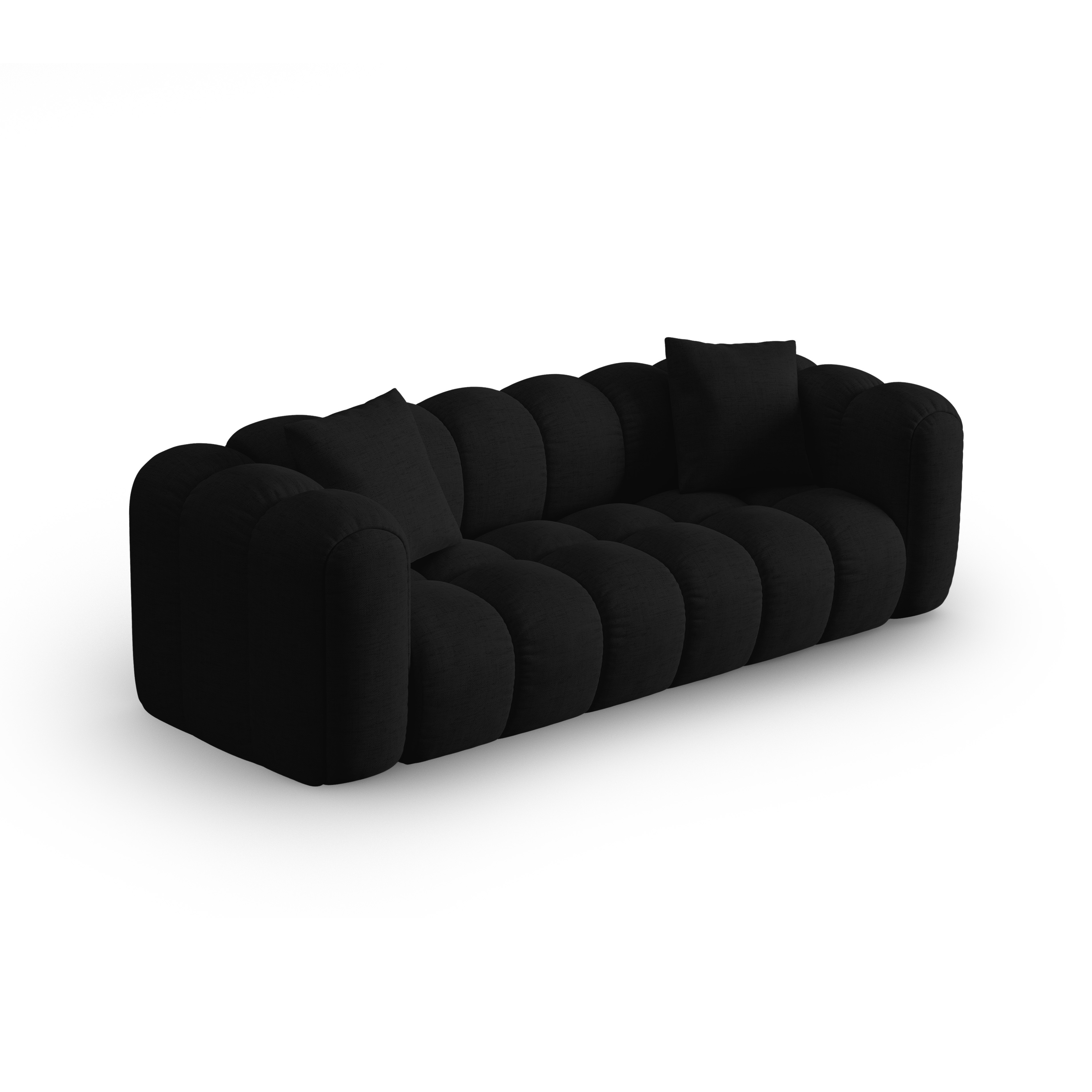 4-seater ASTRO sofa black chenille