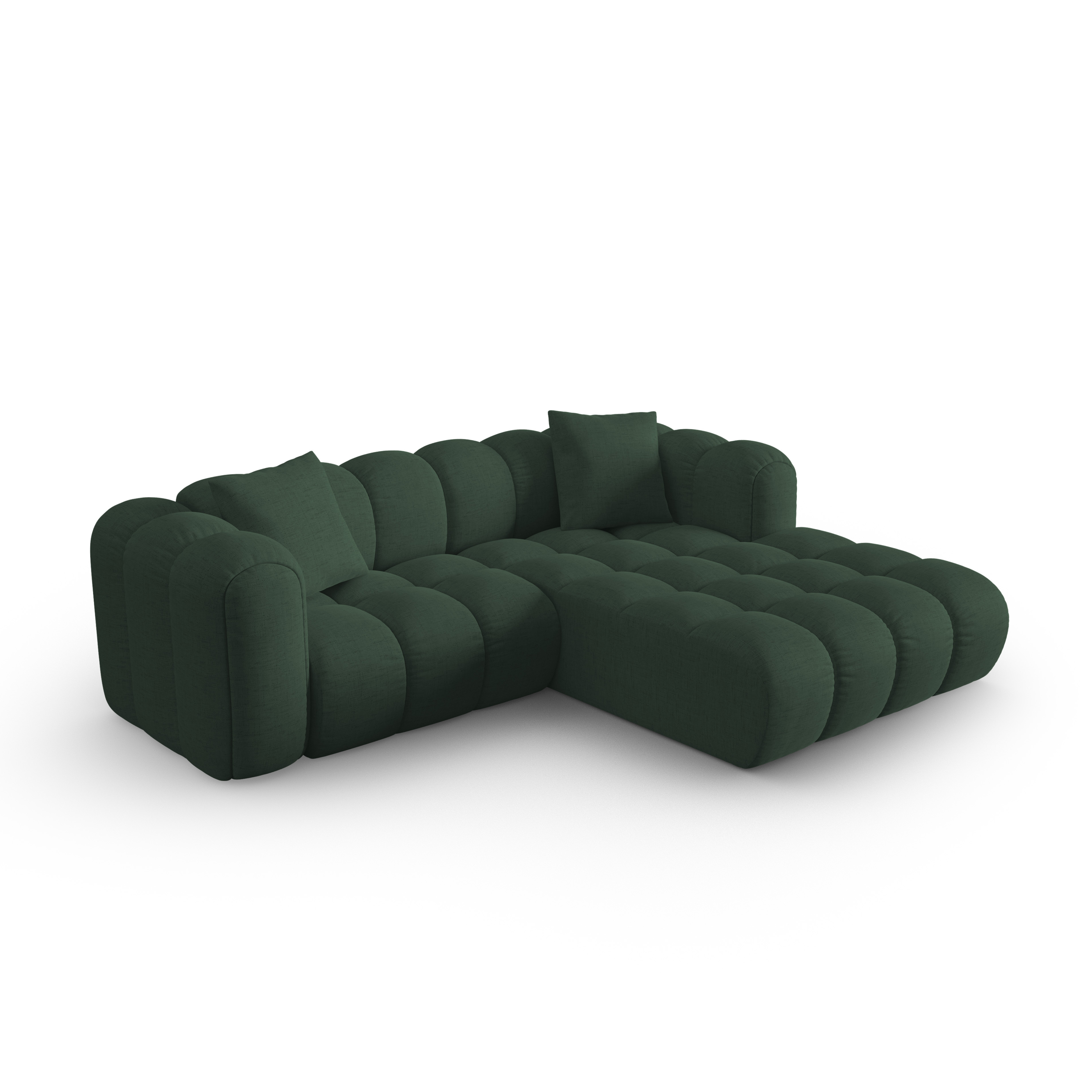 Right-facing 3-seater corner sofa ASTRO sea green chenille