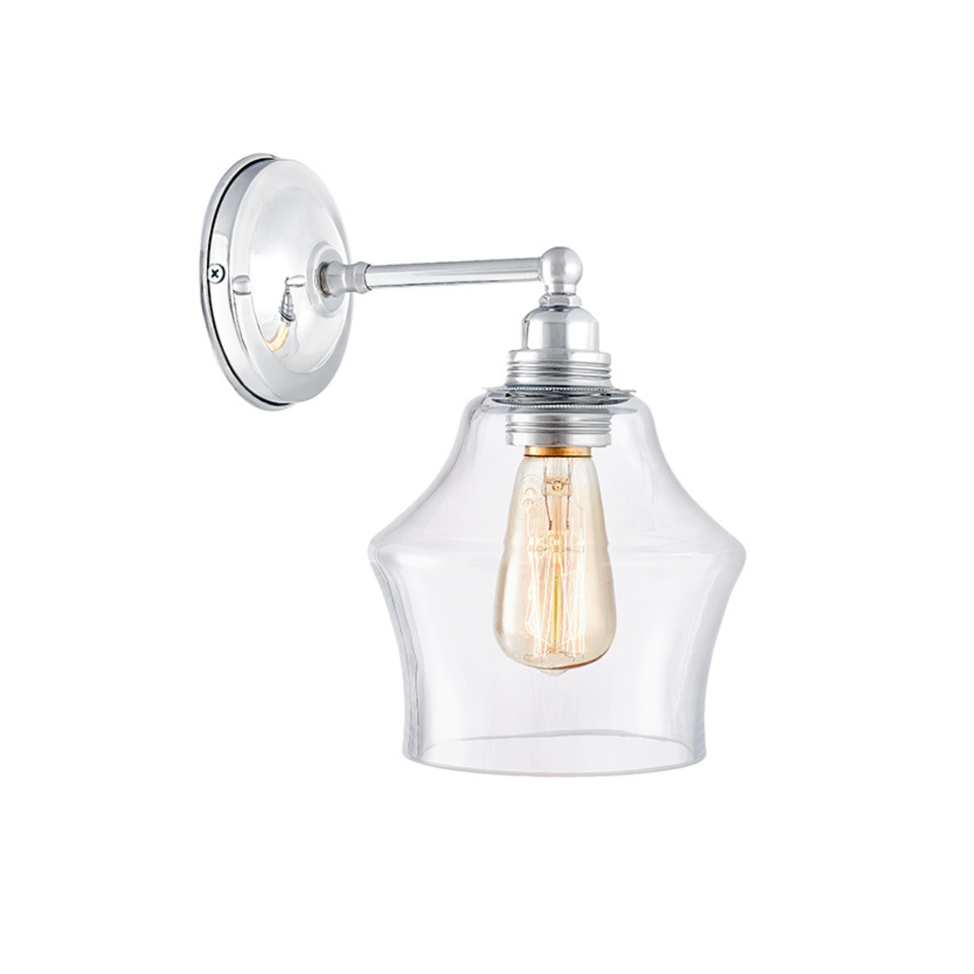 LONGIS II wall lamp transparent with shiny chrome