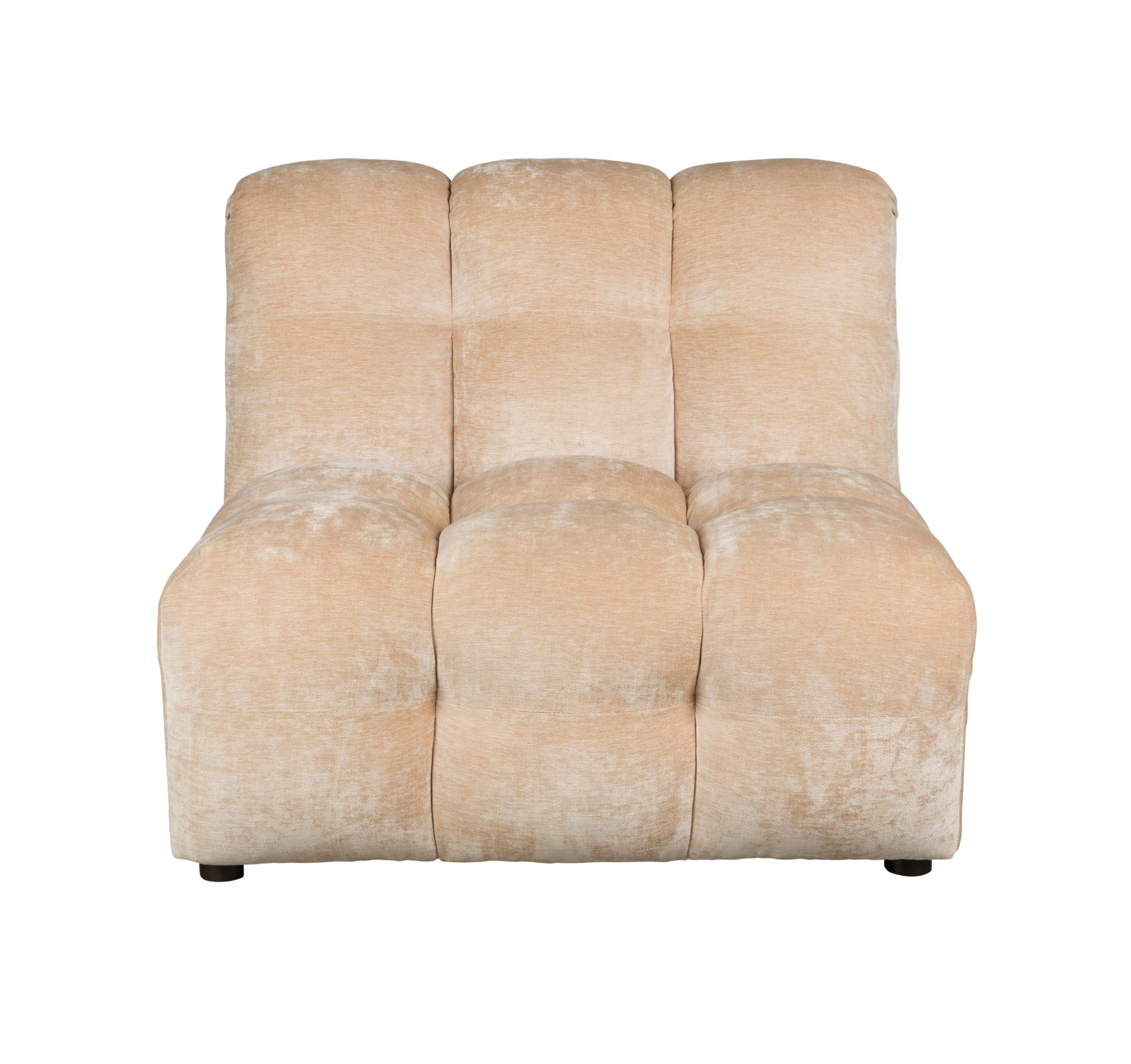 HACKMAN Modular Sofa - Central Element Beige Velvet
