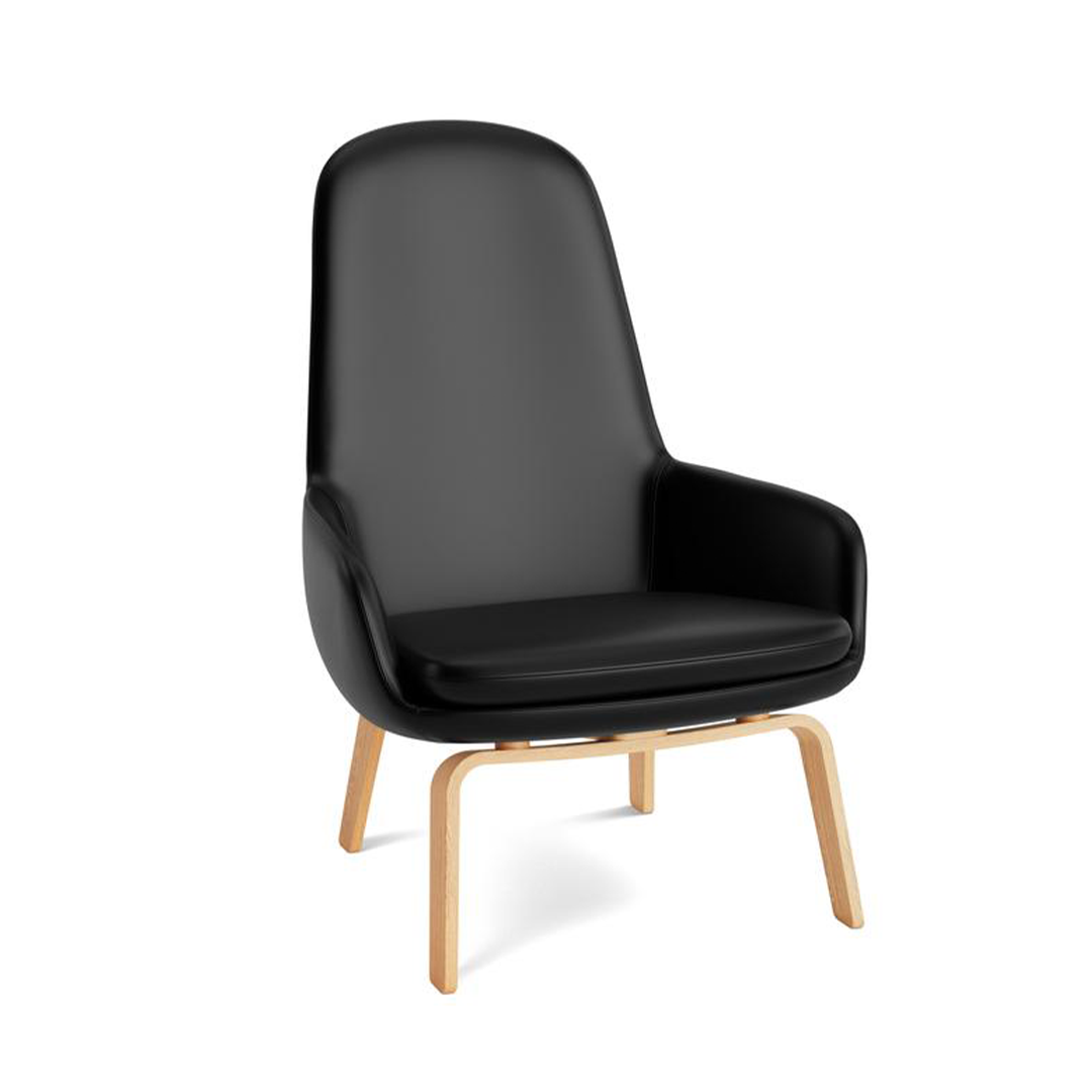 Čalúnené kreslo ERA HIGH s dubovým podstavcom