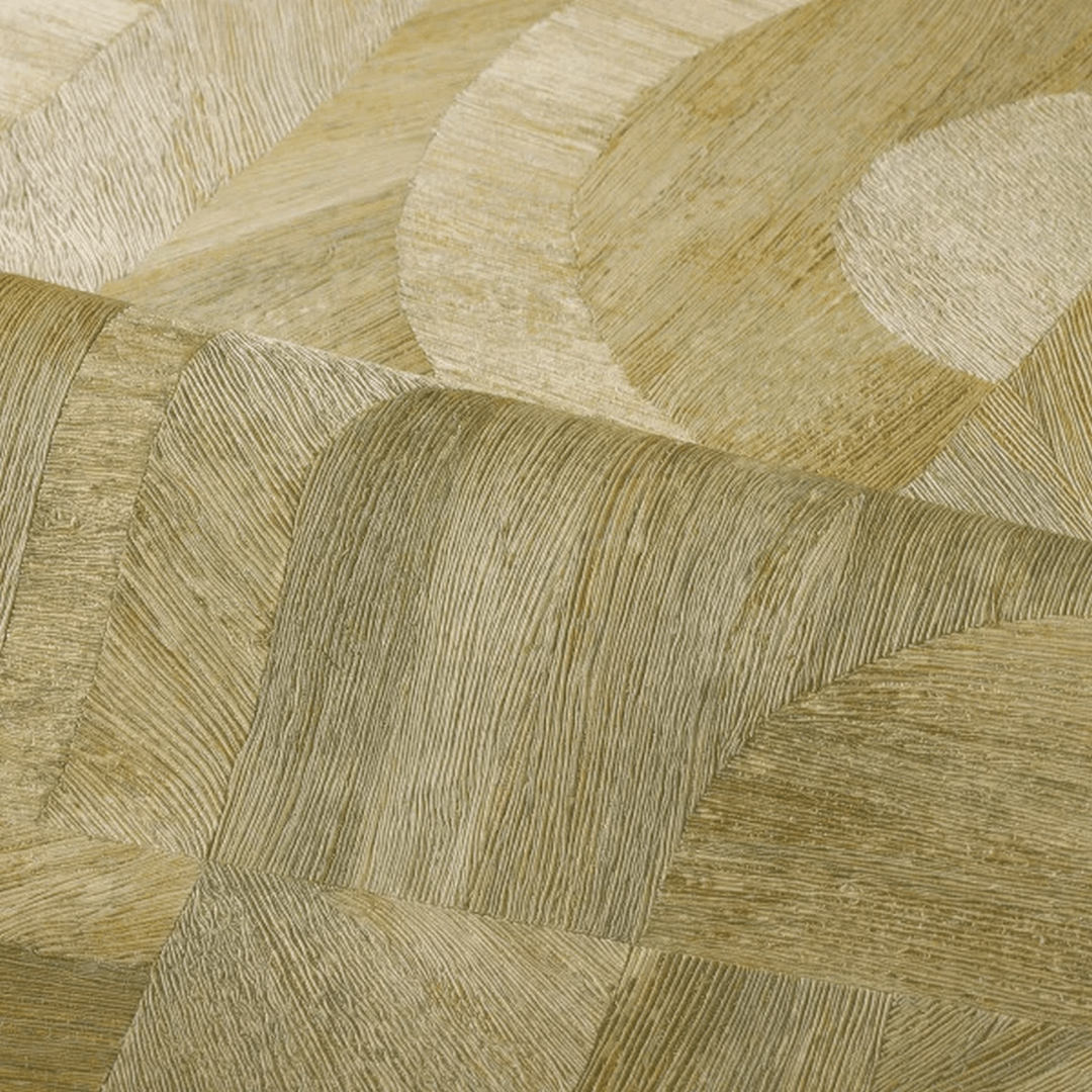 Štruktúrovaná tapeta napodobňujúca drevo s geometrickým vzorom mozaiky INTARSIA - CACTUS olivová